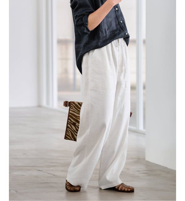 FRAMeWORK「LI/Washiヘリンボーンイージーパンツ」|スラックス|