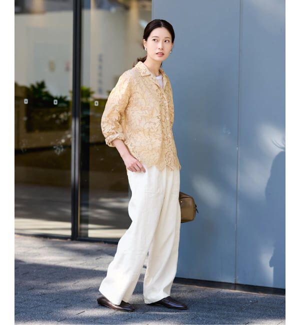 FRAMeWORK「LI/Washiヘリンボーンイージーパンツ」|スラックス|