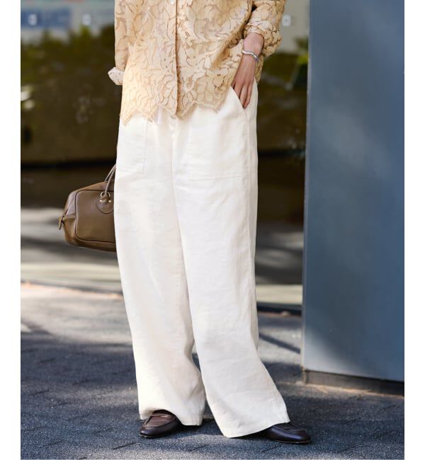 FRAMeWORK「LI/Washiヘリンボーンイージーパンツ」|スラックス|