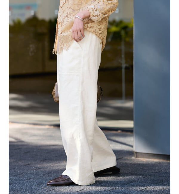 FRAMeWORK「LI/Washiヘリンボーンイージーパンツ」|スラックス|