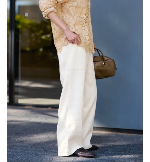 FRAMeWORK「LI/Washiヘリンボーンイージーパンツ」|スラックス|