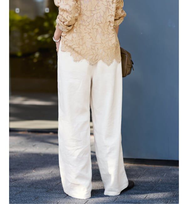 FRAMeWORK「LI/Washiヘリンボーンイージーパンツ」|スラックス|