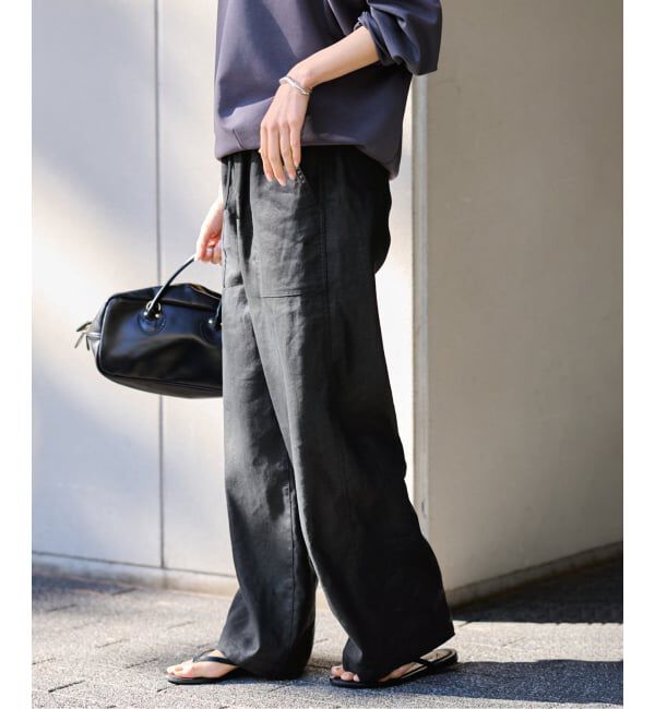 FRAMeWORK「LI/Washiヘリンボーンイージーパンツ」|スラックス|