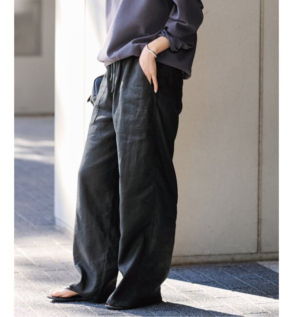 FRAMeWORK「LI/Washiヘリンボーンイージーパンツ」|スラックス|