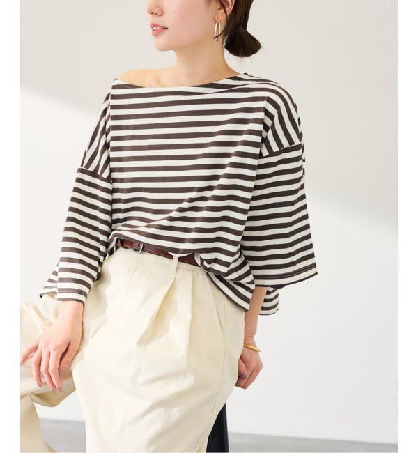 FRAMeWORK「ONIT/オニット 別注OVERSIZE WIDE BORDER」|Tシャツ・カットソー|ブラウン C