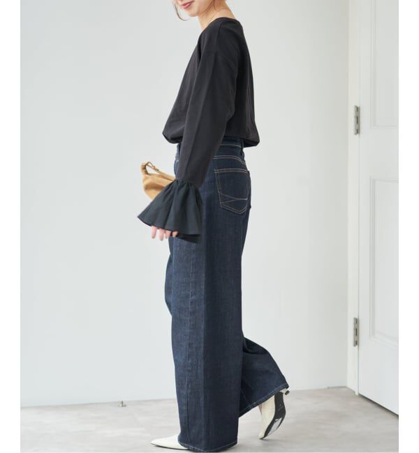 Spick and Span「《追加予約》フリルスリーブクルーネックTEE」|Tシャツ・カットソー|