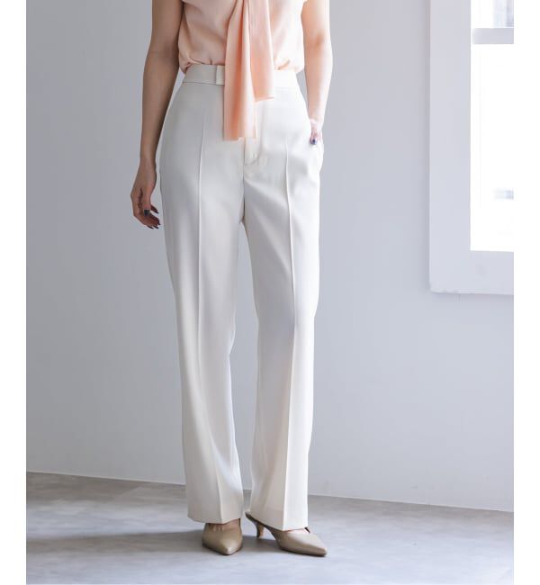 NOBLE「《予約》ツイルクロスストレートパンツ」|スラックス|ホワイト A