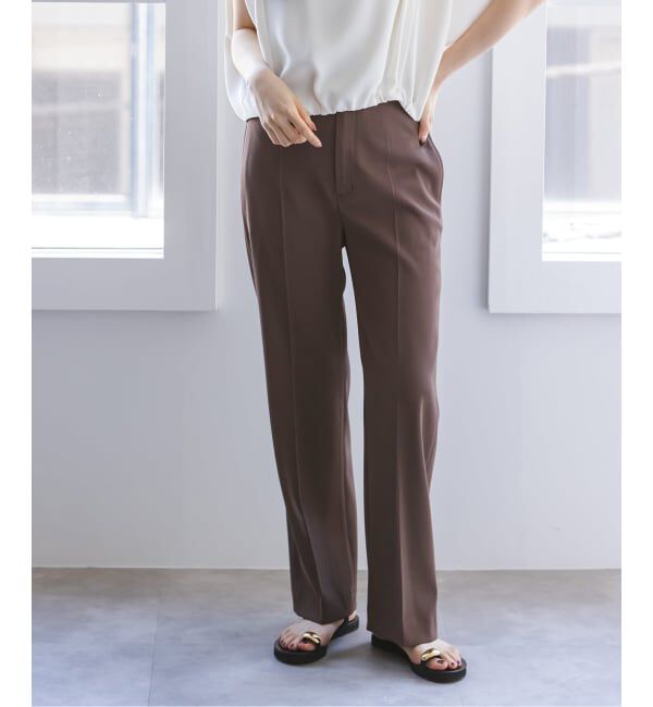 NOBLE「《予約》ツイルクロスストレートパンツ」|スラックス|ブラウン