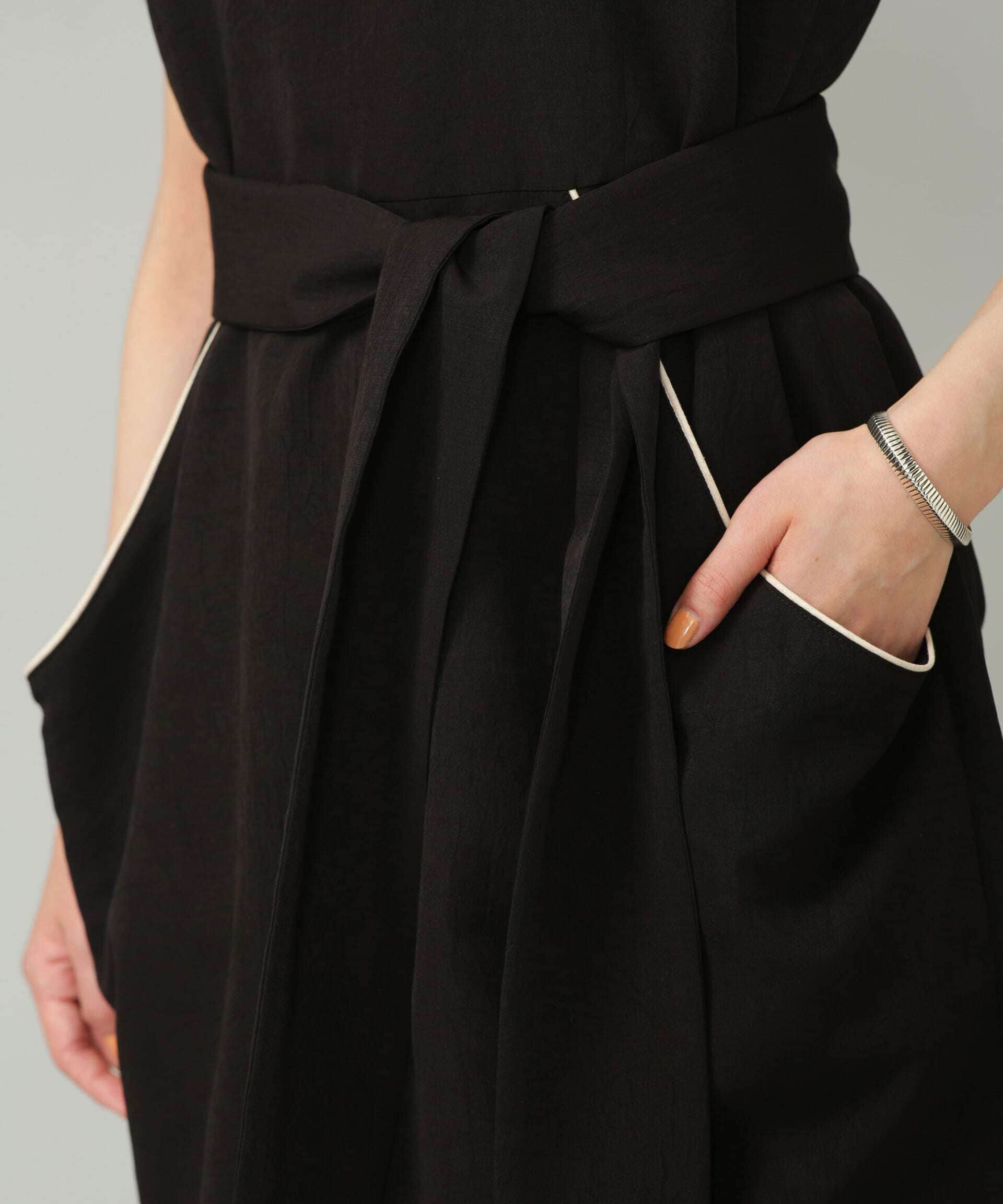 nano･universe「スラブワッシャー　配色トリミングミニワンピース」|ワンピース|