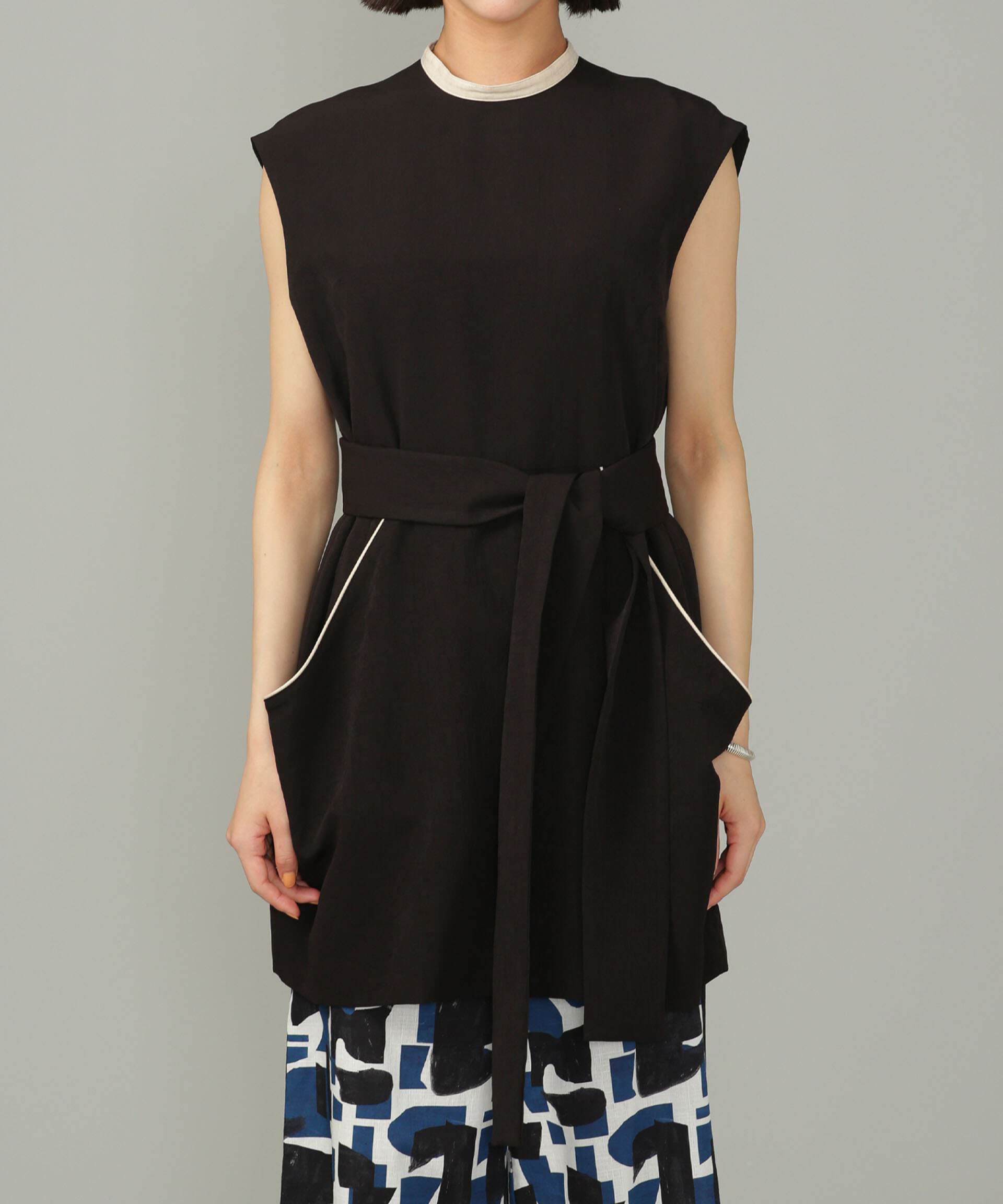 nano･universe「スラブワッシャー　配色トリミングミニワンピース」|ワンピース|