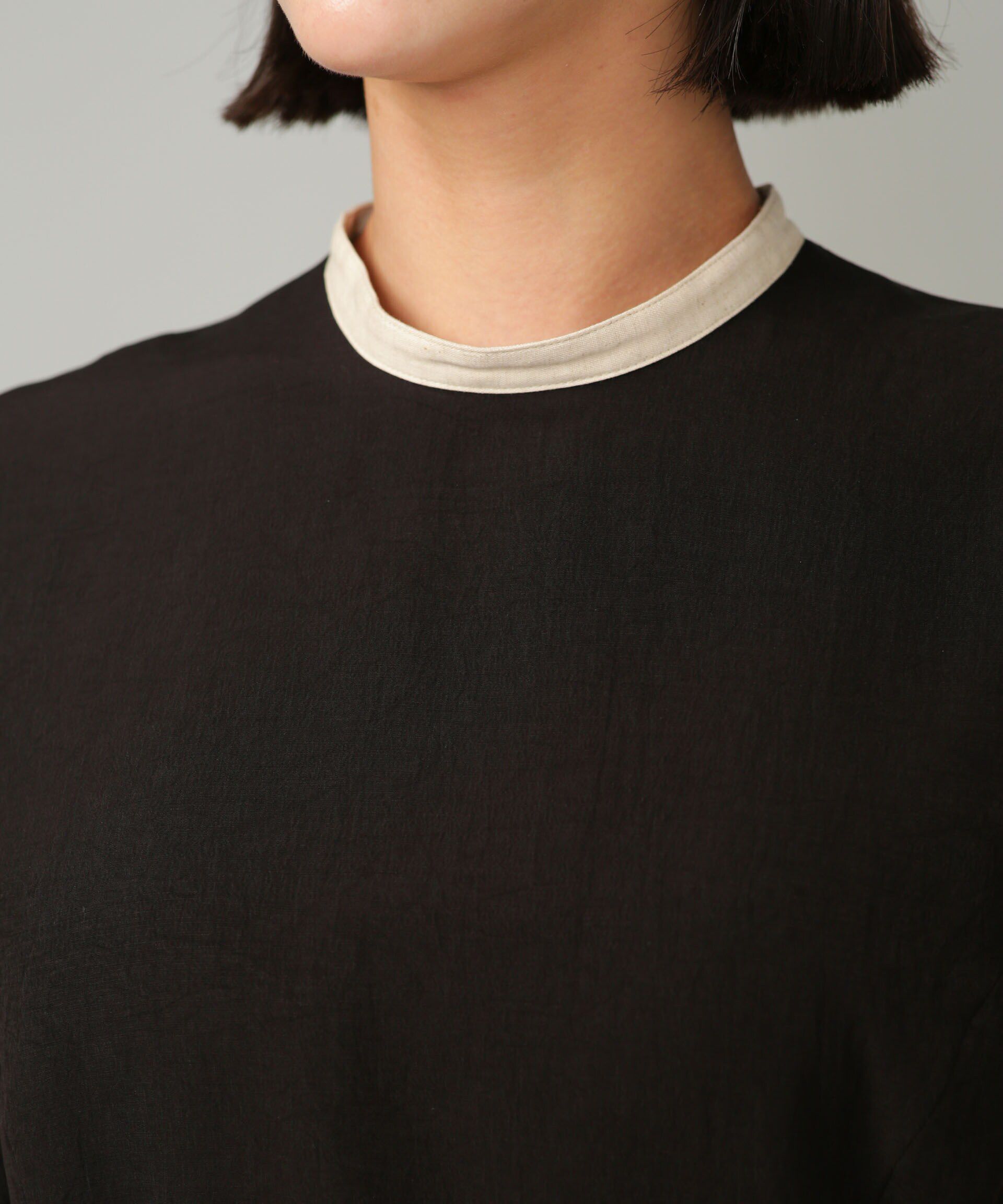 nano･universe「スラブワッシャー　配色トリミングミニワンピース」|ワンピース|