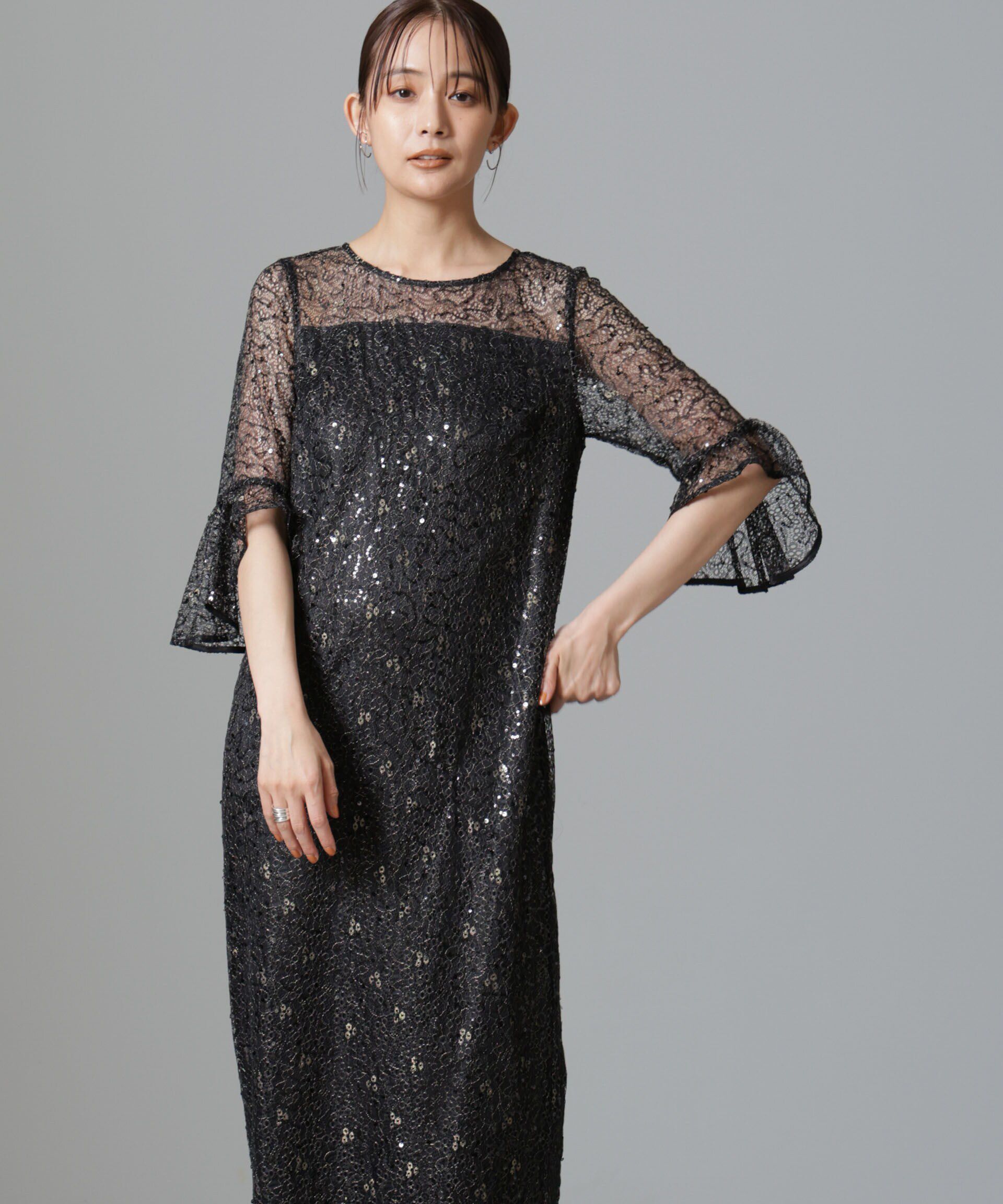 nano･universe「troisiemechaco/SPANGLE LACE ワンピース」|ワンピース|