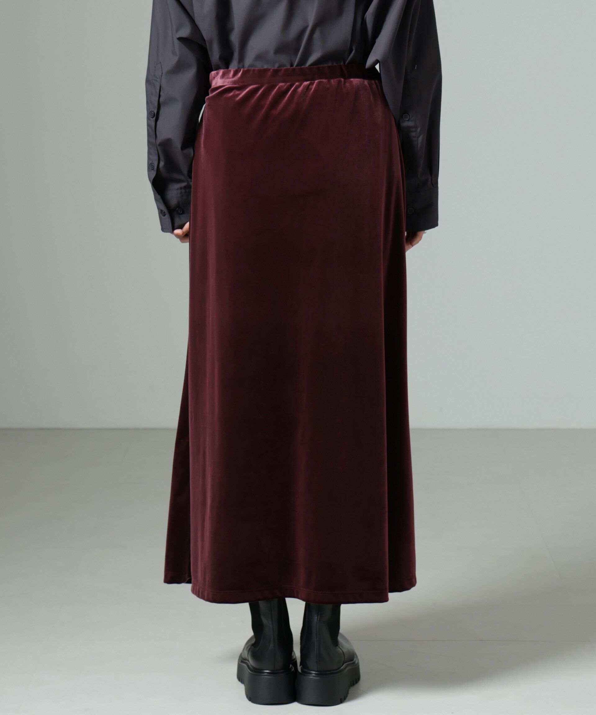 nano･universe「ベロアロングスカート」|スカート|