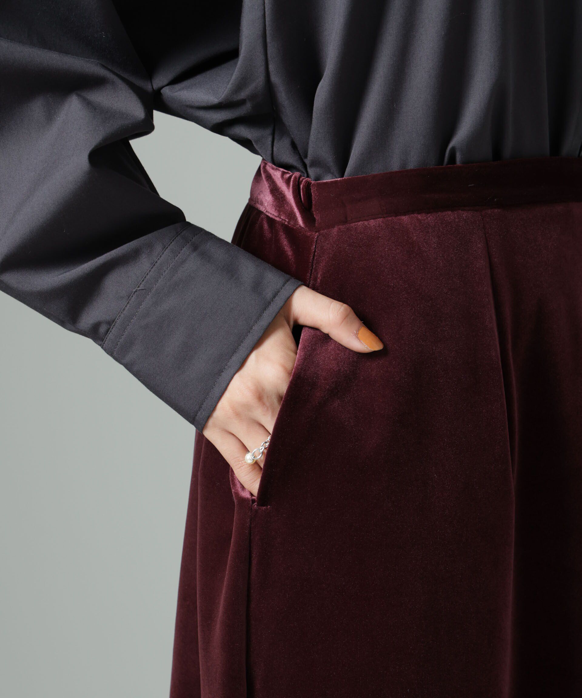 nano･universe「ベロアロングスカート」|スカート|