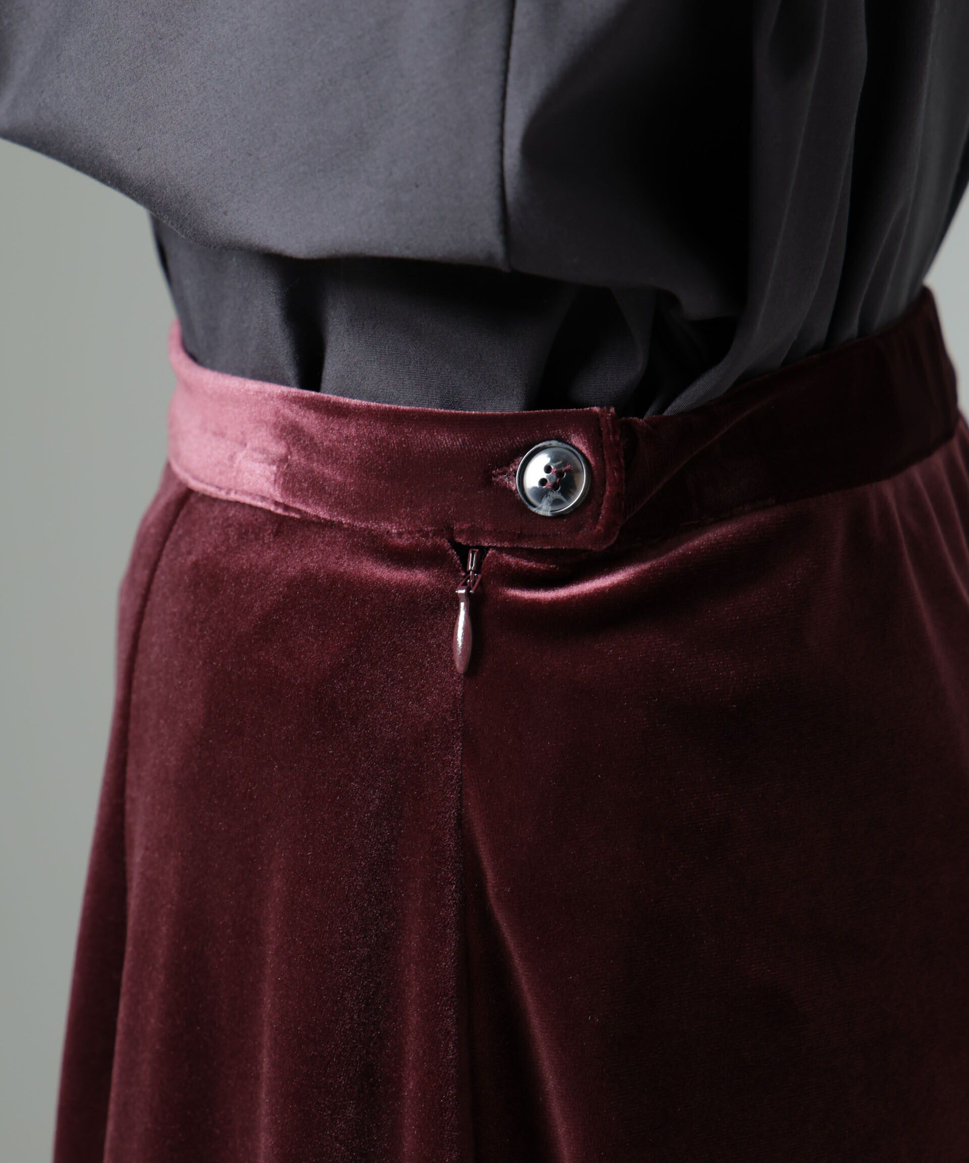 nano･universe「ベロアロングスカート」|スカート|