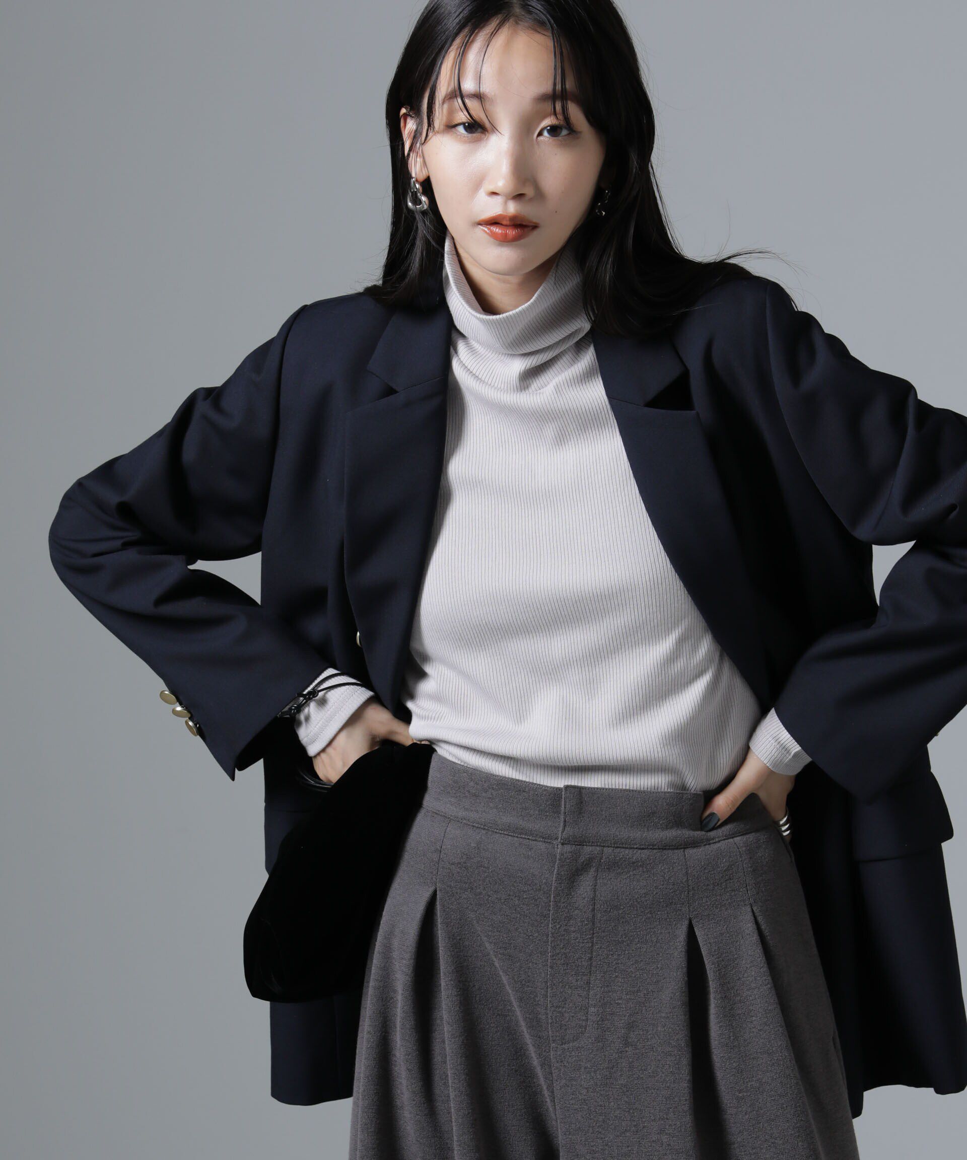 nano･universe「ジンジャー吸湿発熱抗菌防臭タートルネックカットソー」|Tシャツ・カットソー|