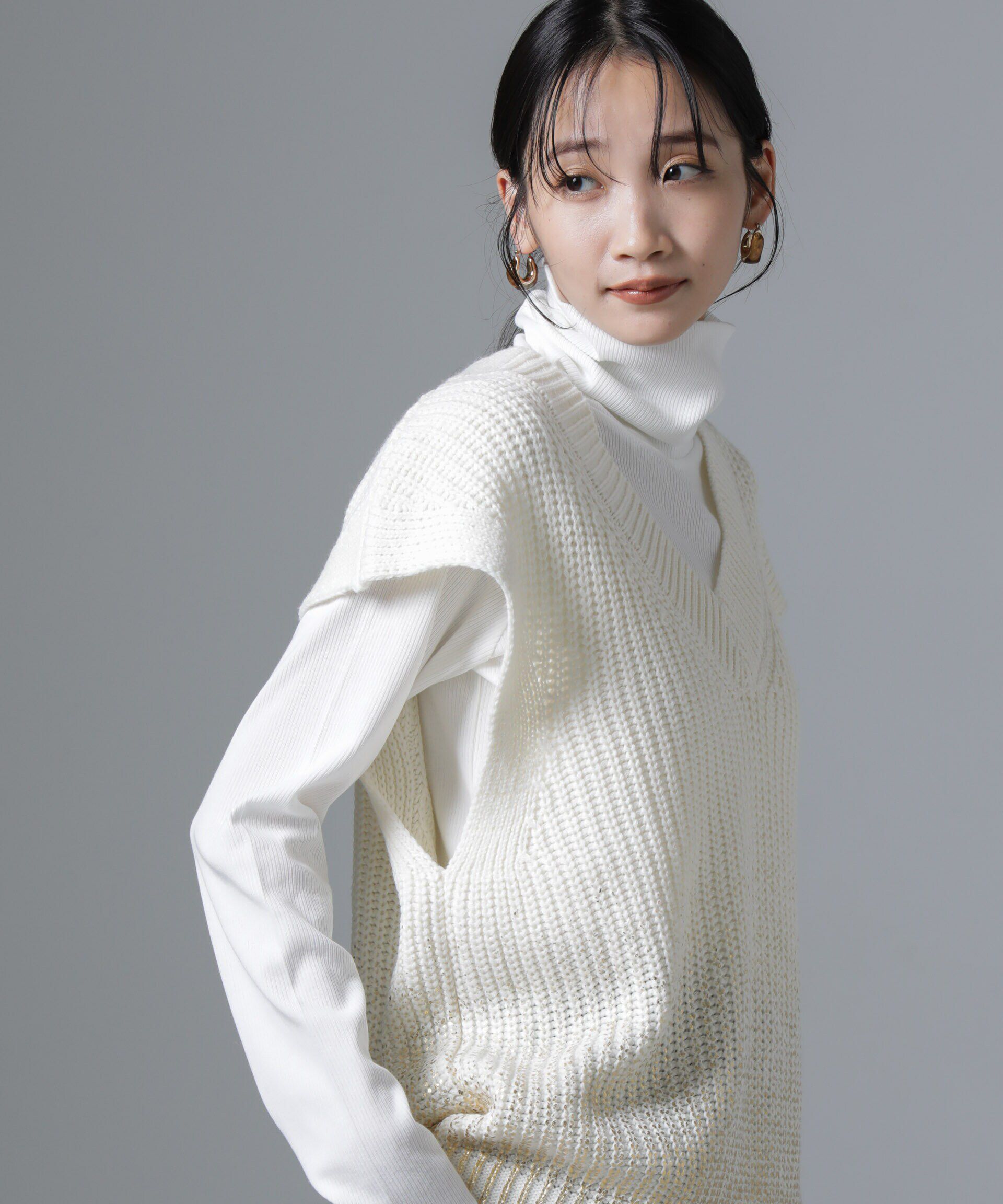 nano･universe「ジンジャー吸湿発熱抗菌防臭タートルネックカットソー」|Tシャツ・カットソー|