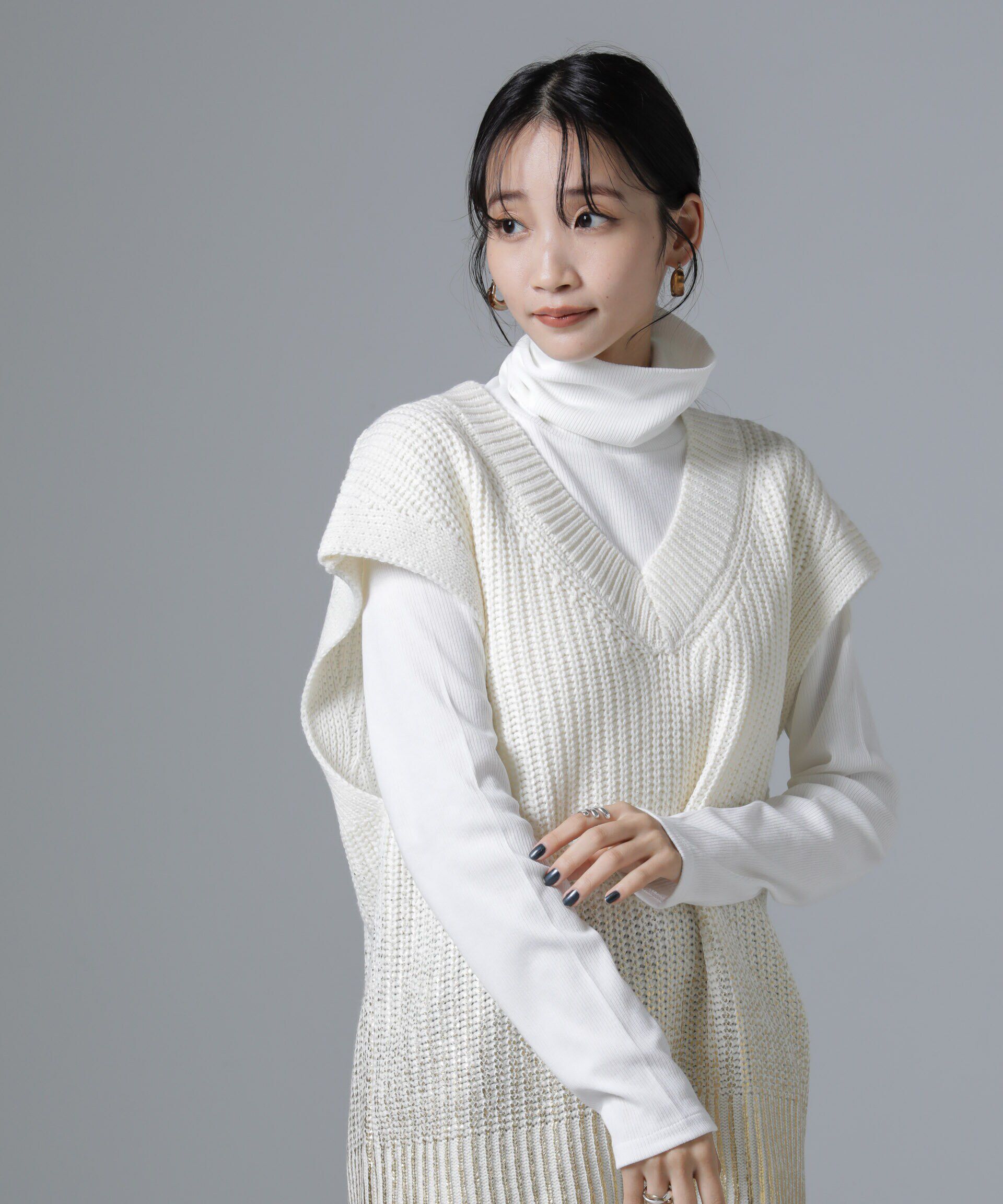 nano･universe「ジンジャー吸湿発熱抗菌防臭タートルネックカットソー」|Tシャツ・カットソー|