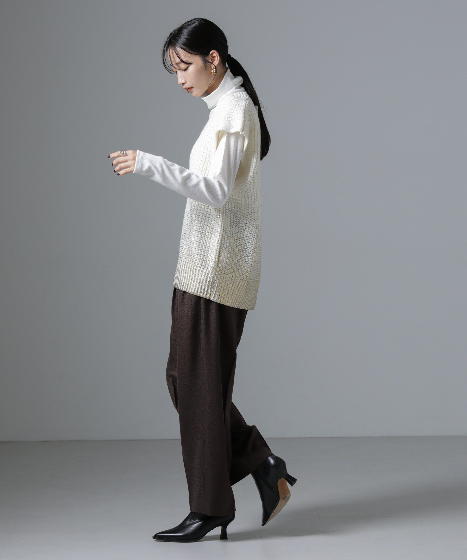 nano･universe「ジンジャー吸湿発熱抗菌防臭タートルネックカットソー」|Tシャツ・カットソー|