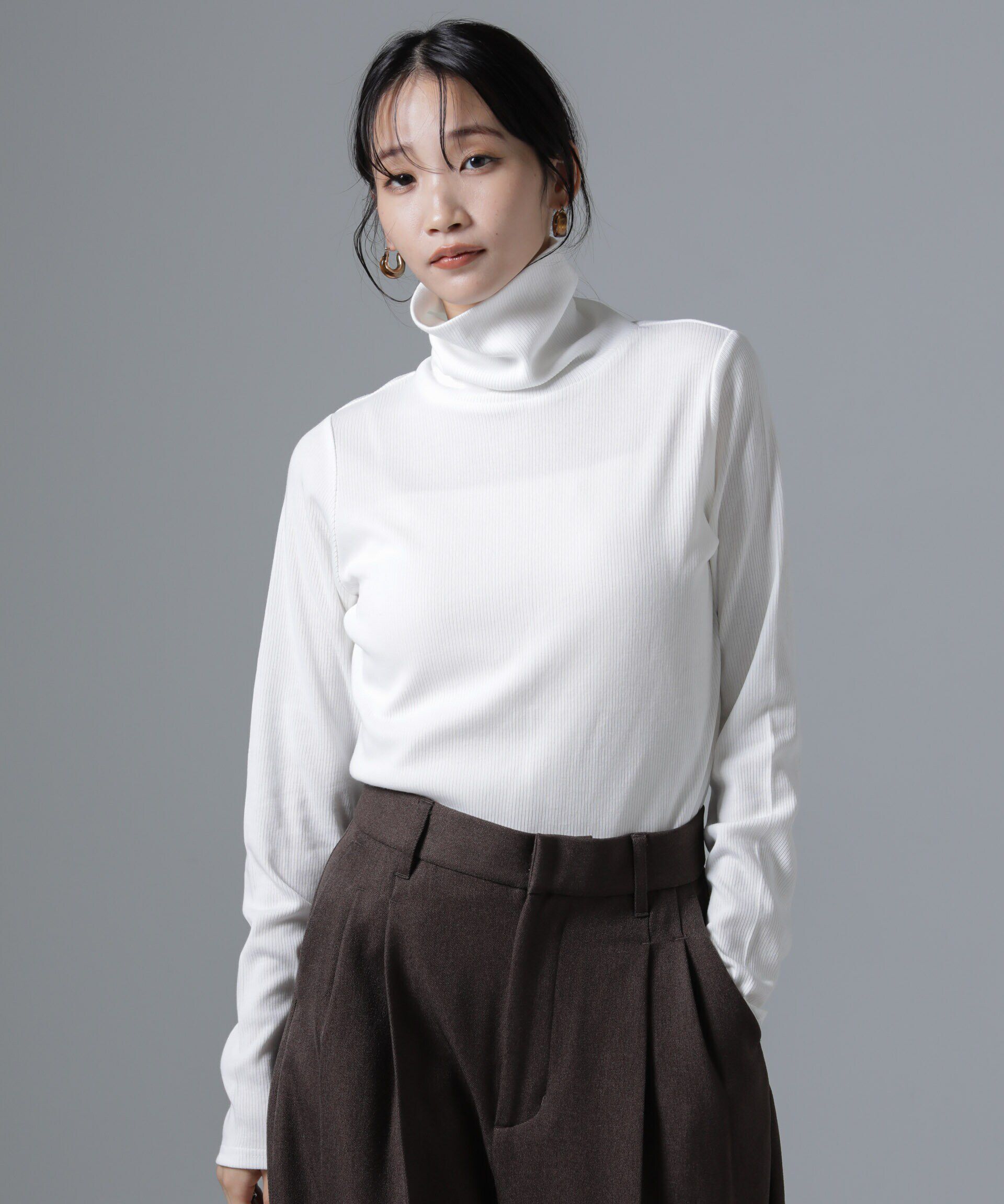 nano･universe「ジンジャー吸湿発熱抗菌防臭タートルネックカットソー」|Tシャツ・カットソー|