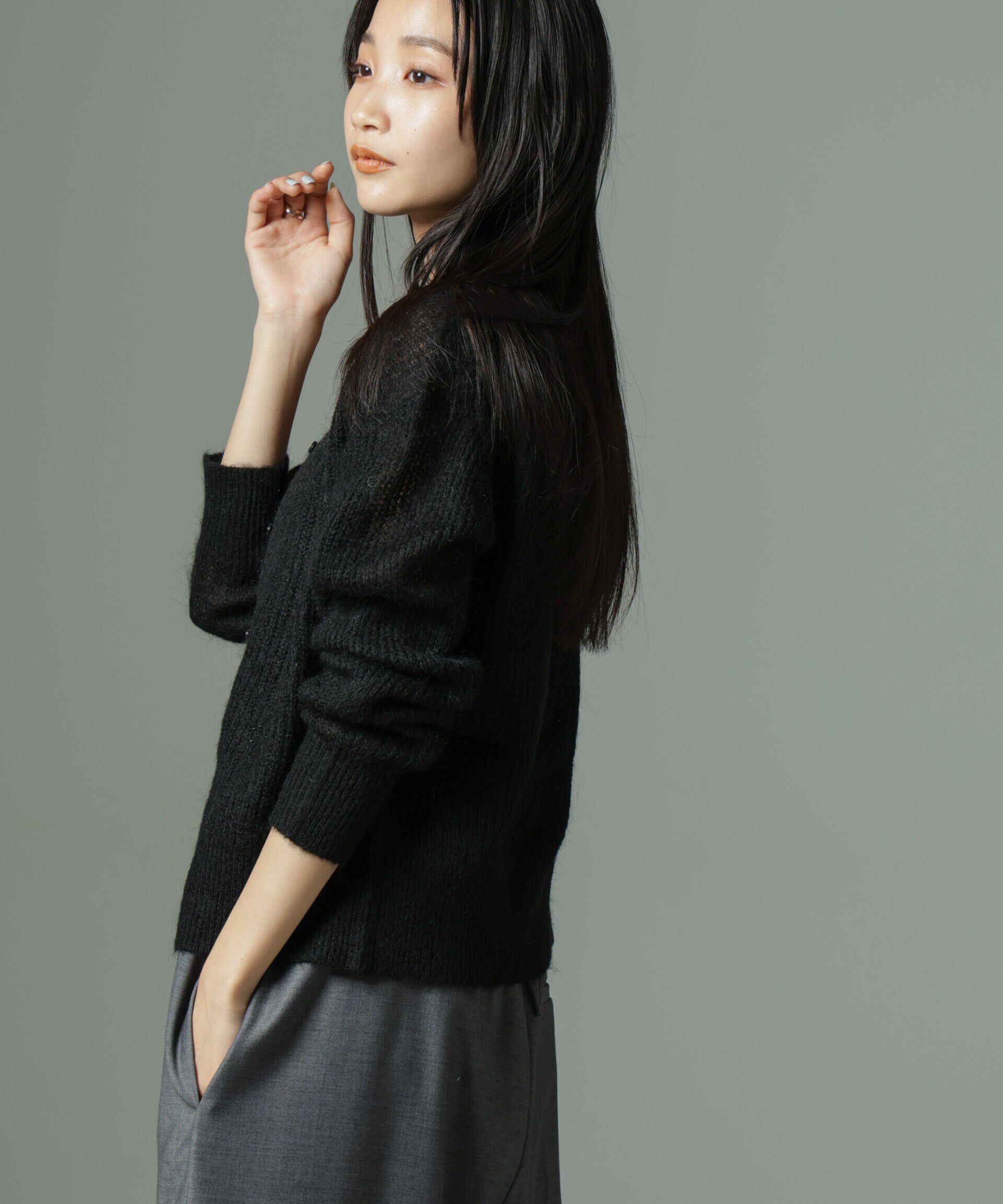 nano･universe「モヘヤ混クルーネックニットカーディガン(セットアップ可)」|ニット・セーター|