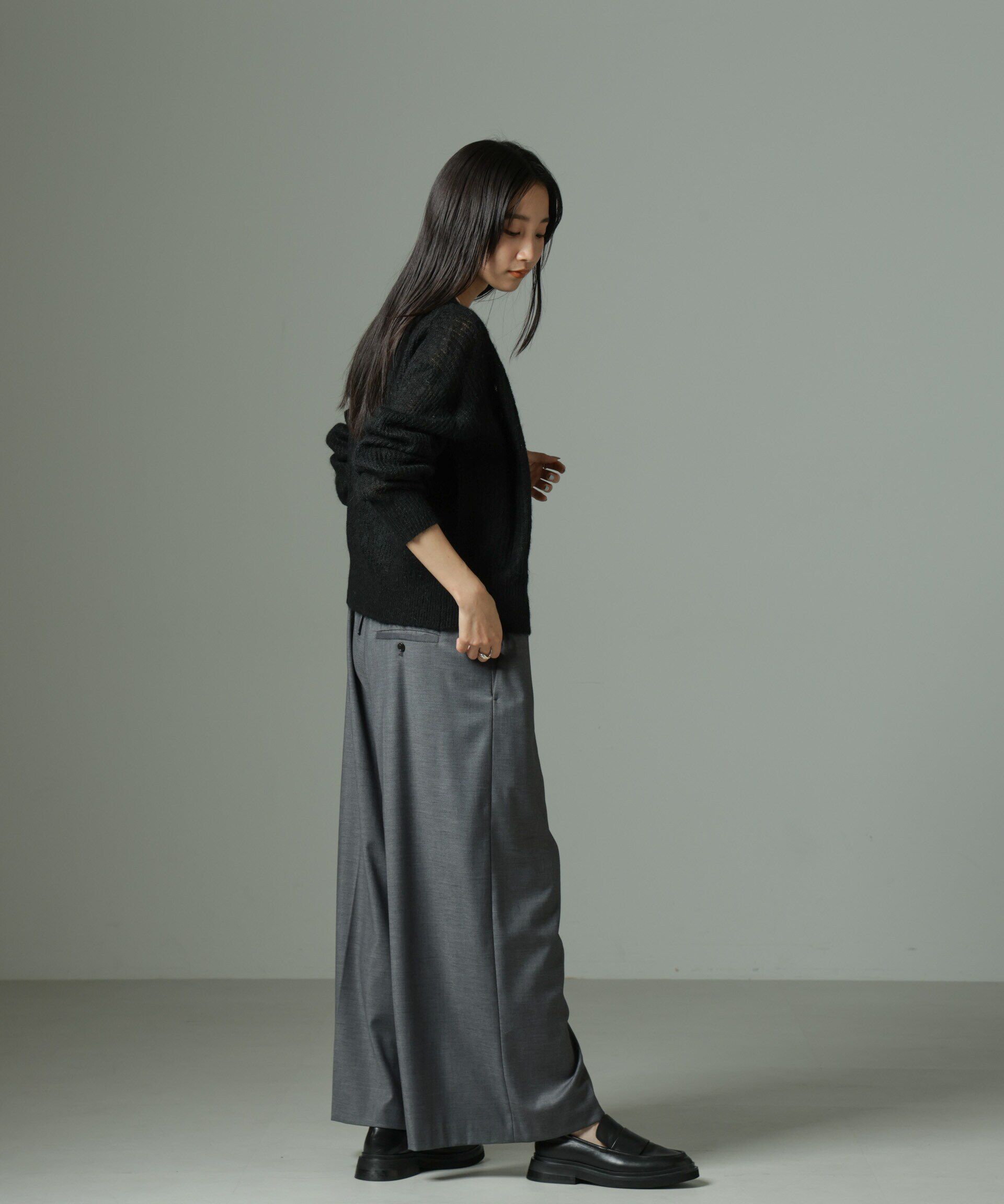 nano･universe「モヘヤ混クルーネックニットカーディガン(セットアップ可)」|ニット・セーター|