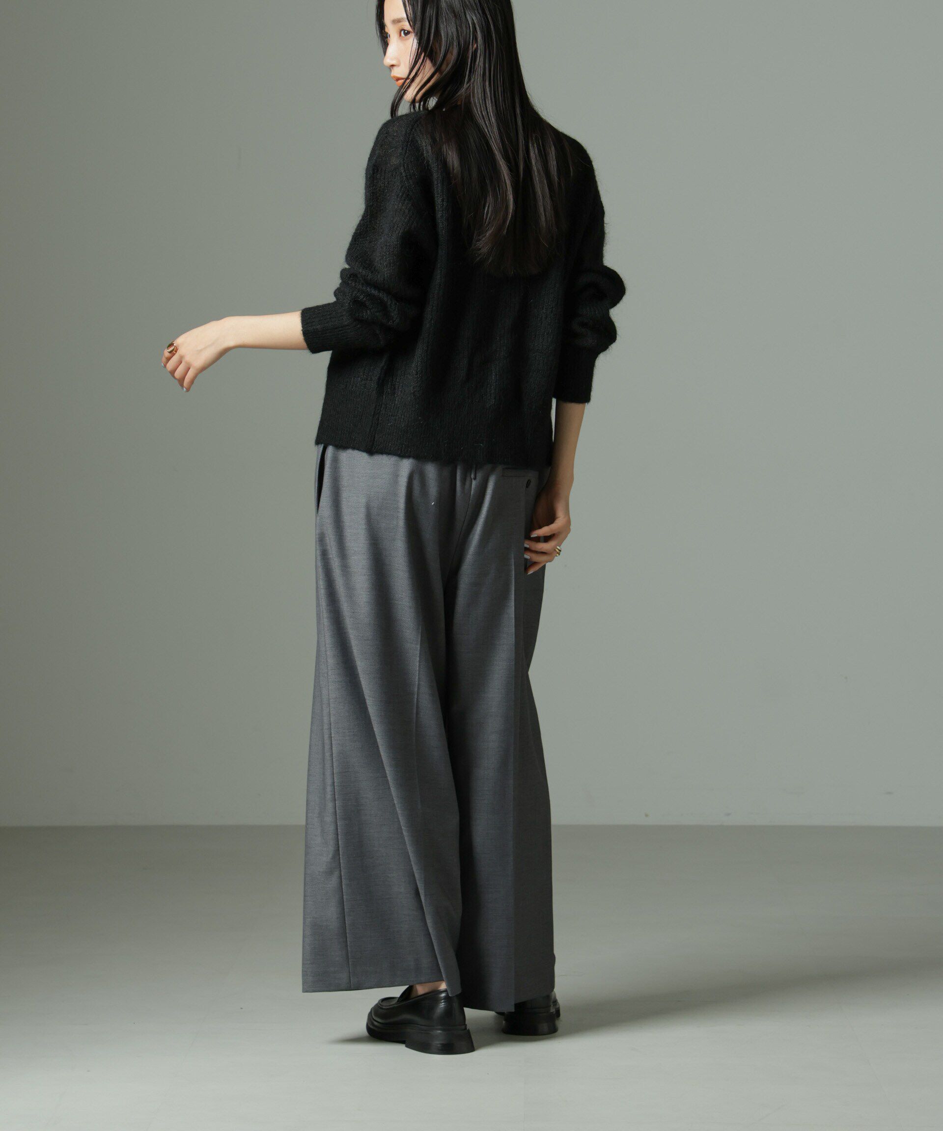 nano･universe「モヘヤ混クルーネックニットカーディガン(セットアップ可)」|ニット・セーター|