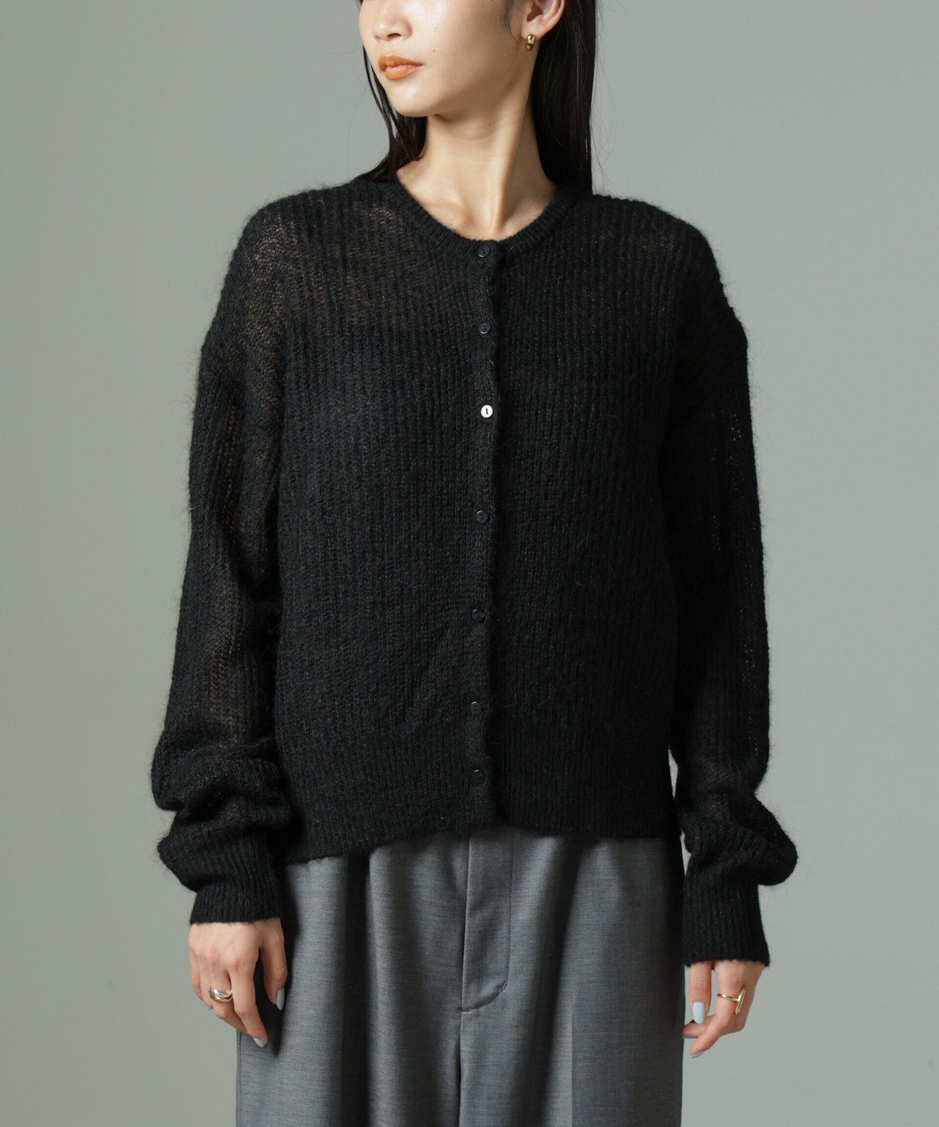nano･universe「モヘヤ混クルーネックニットカーディガン(セットアップ可)」|ニット・セーター|