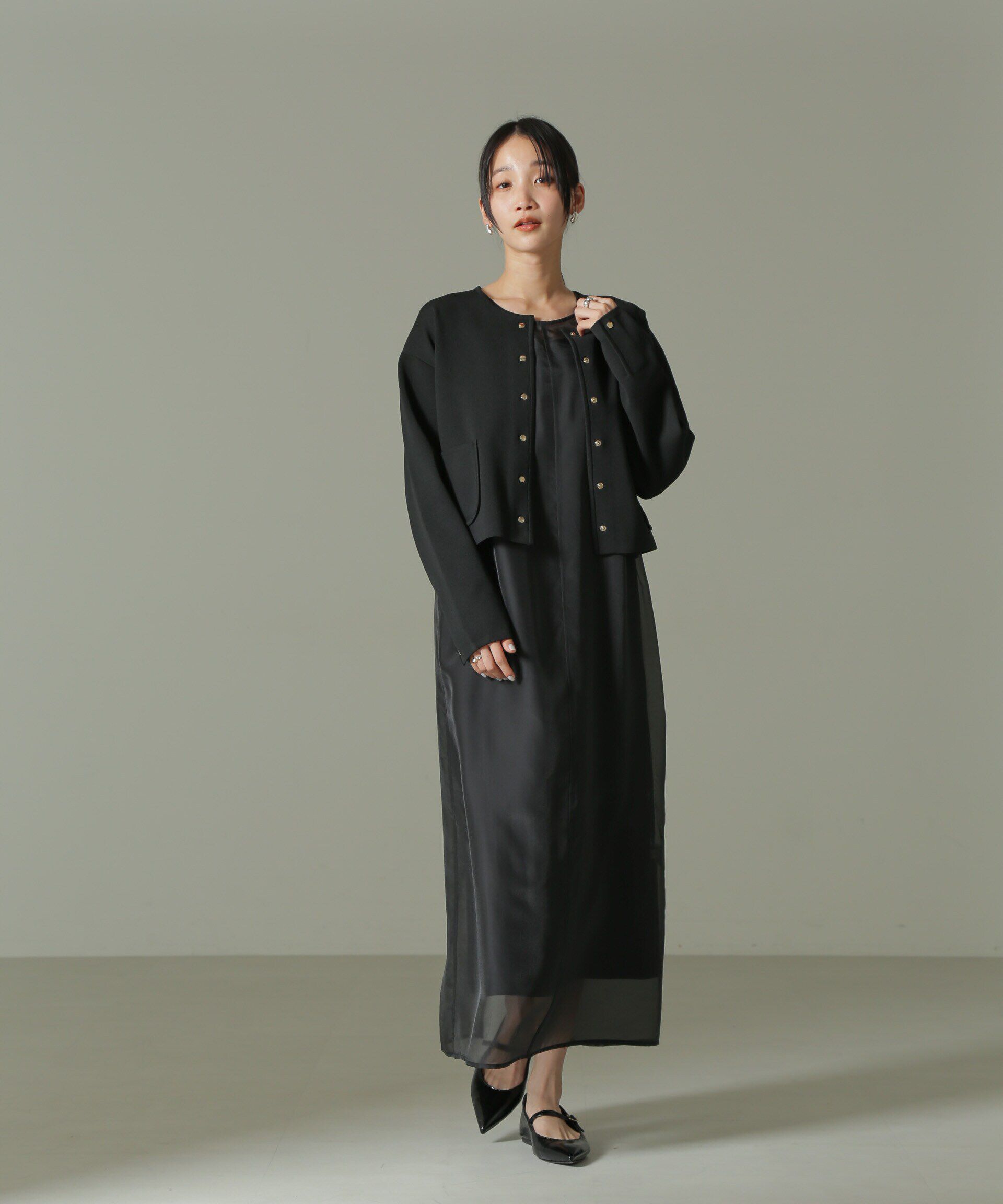 nano･universe「シアードレス&キャミソールワンピースセット」|ワンピース|