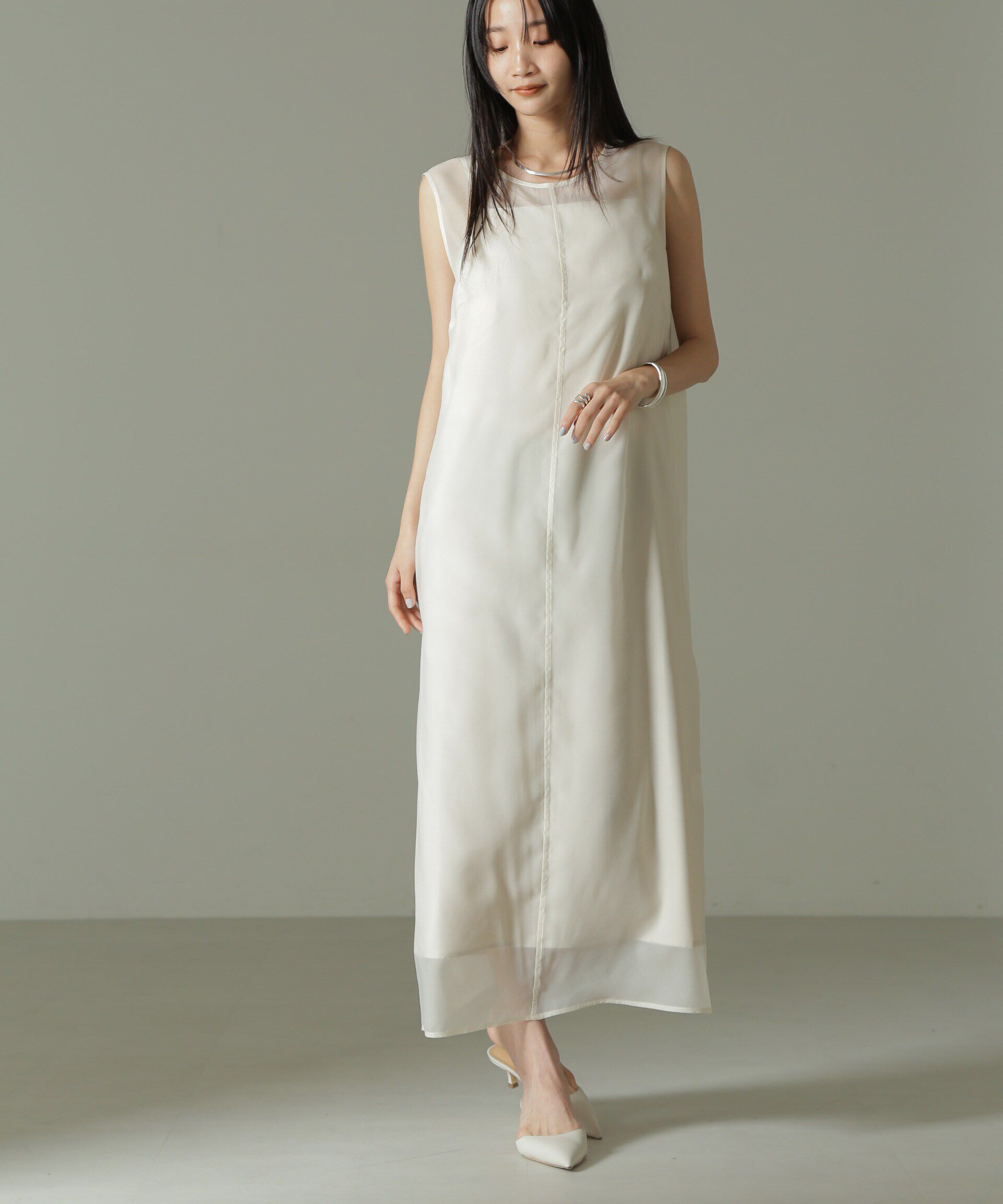 nano･universe「シアードレス&キャミソールワンピースセット」|ワンピース|