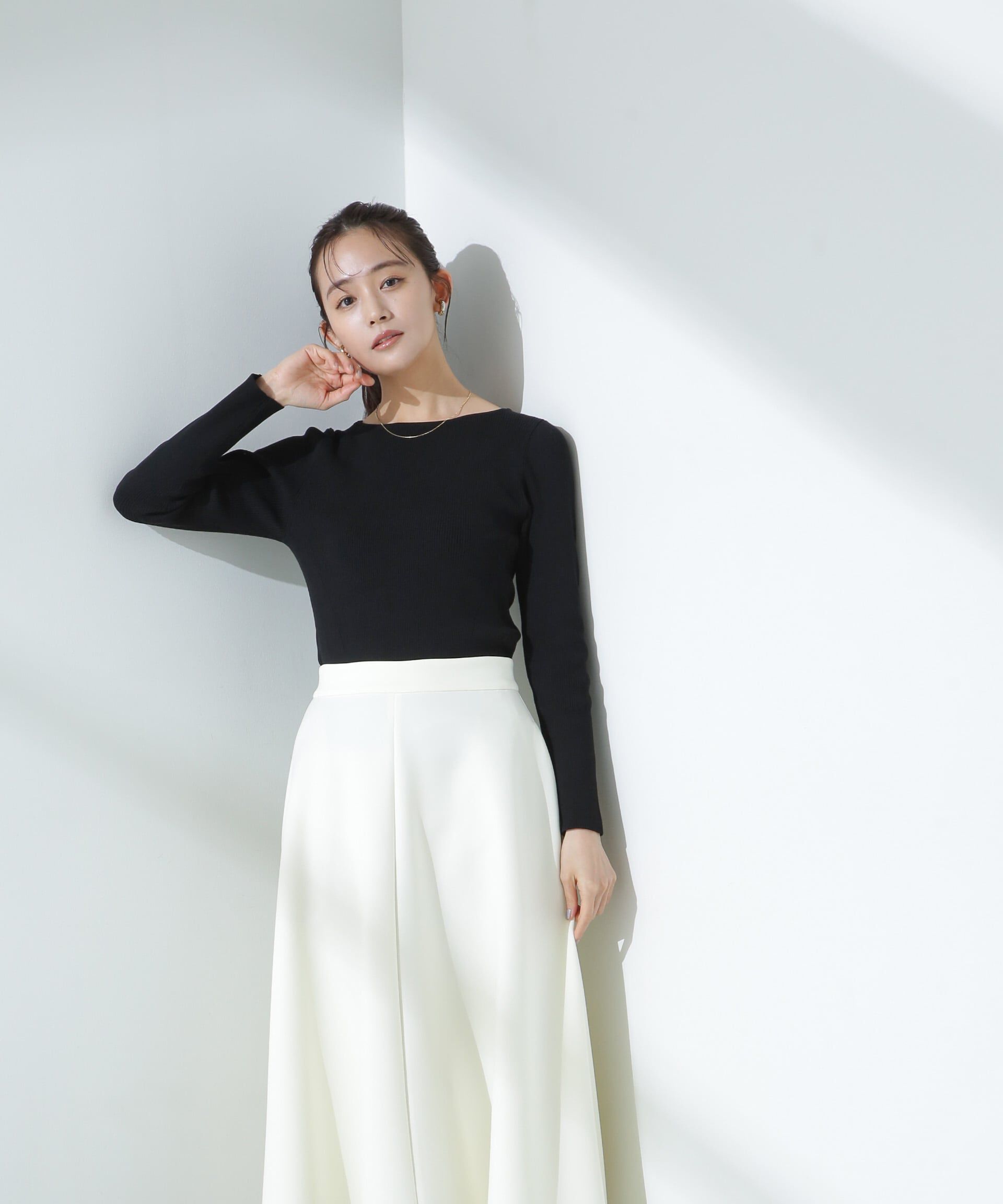 nano･universe「ウォッシャブルハイツイストボートネックリブニット」|ニット・セーター|