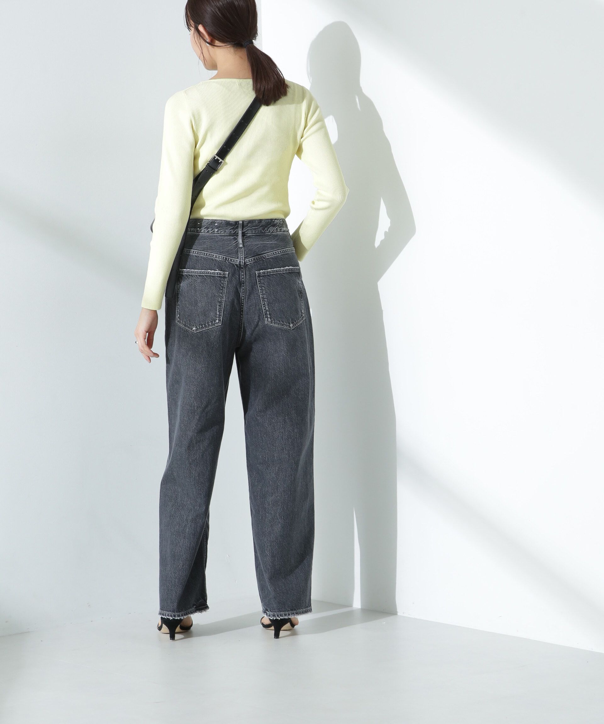 nano･universe「ウォッシャブルハイツイストボートネックリブニット」|ニット・セーター|