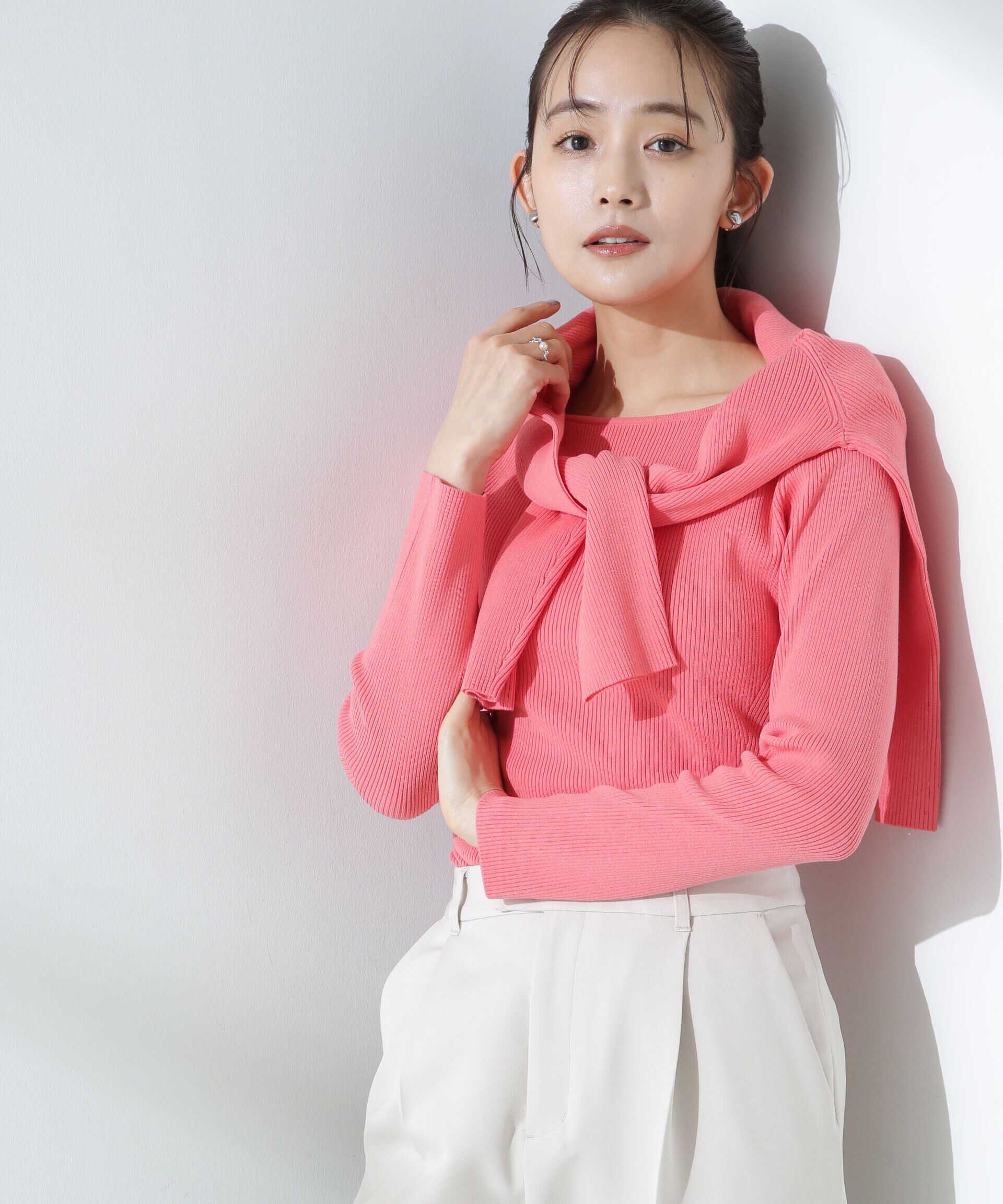 nano･universe「ウォッシャブルハイツイストボートネックリブニット」|ニット・セーター|