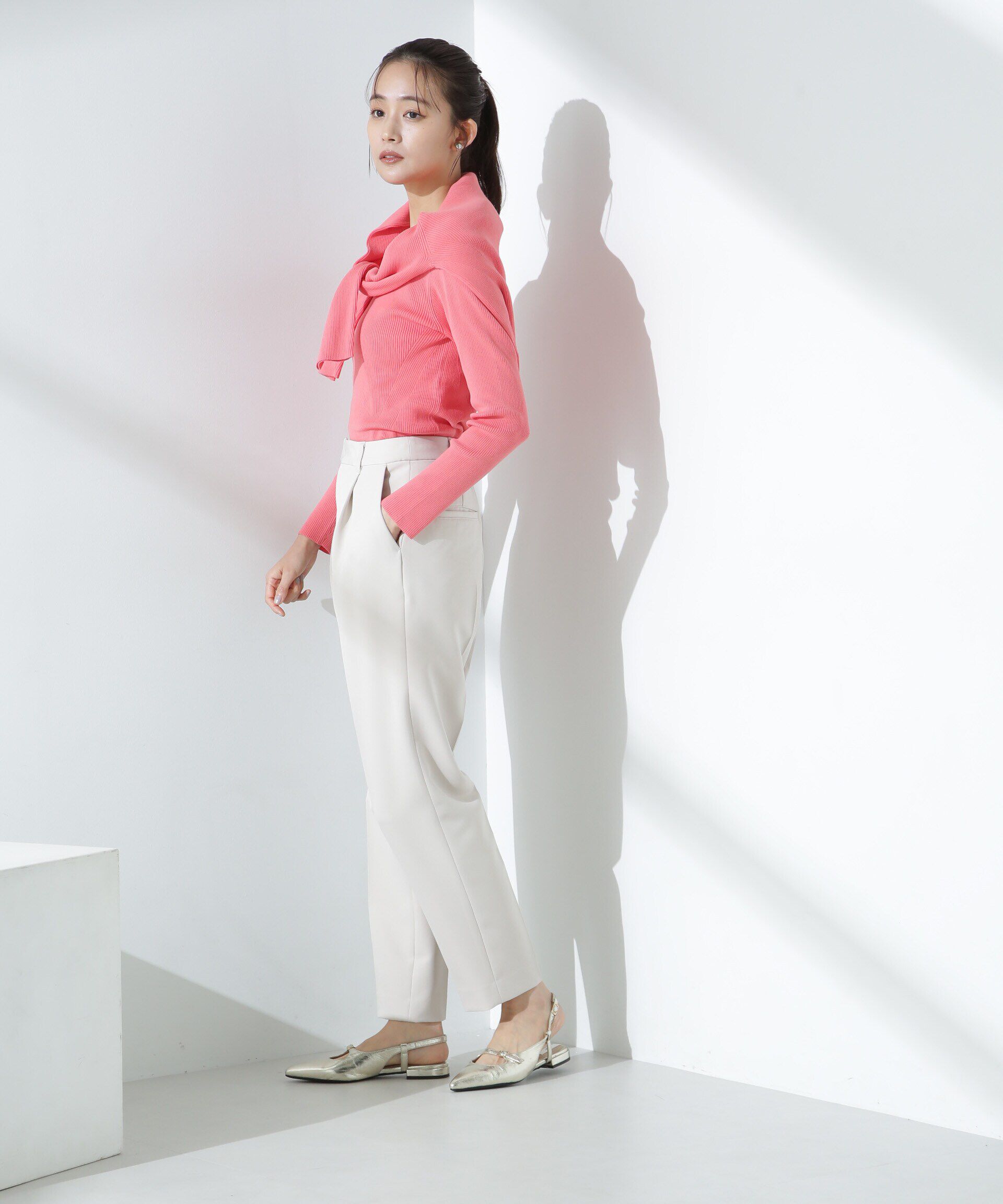 nano･universe「ウォッシャブルハイツイストボートネックリブニット」|ニット・セーター|