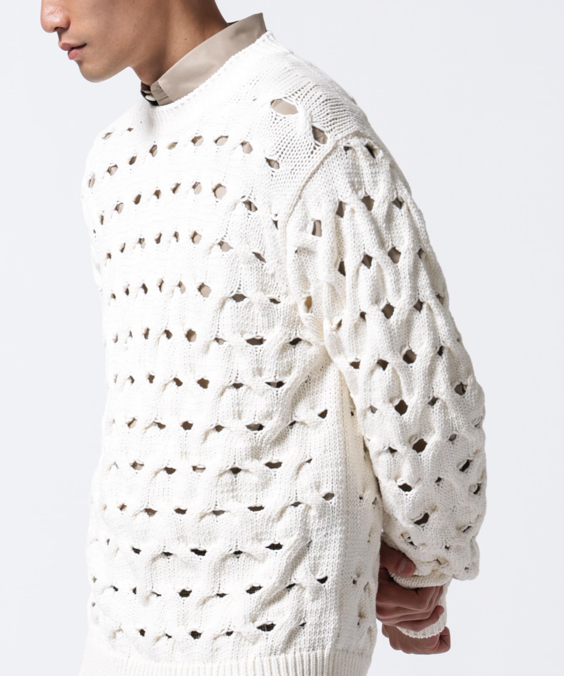 nano･universe「「ASSEMBLANC」リリーヤーンアイレットケーブルプルオーバー」|ニット・セーター|