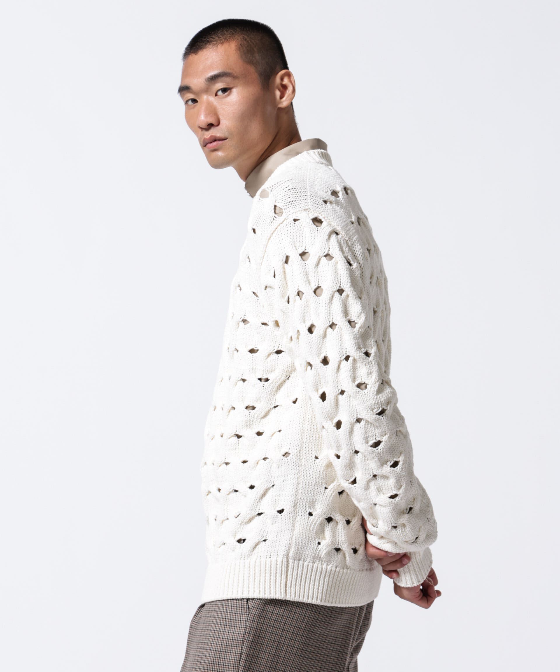 nano･universe「「ASSEMBLANC」リリーヤーンアイレットケーブルプルオーバー」|ニット・セーター|