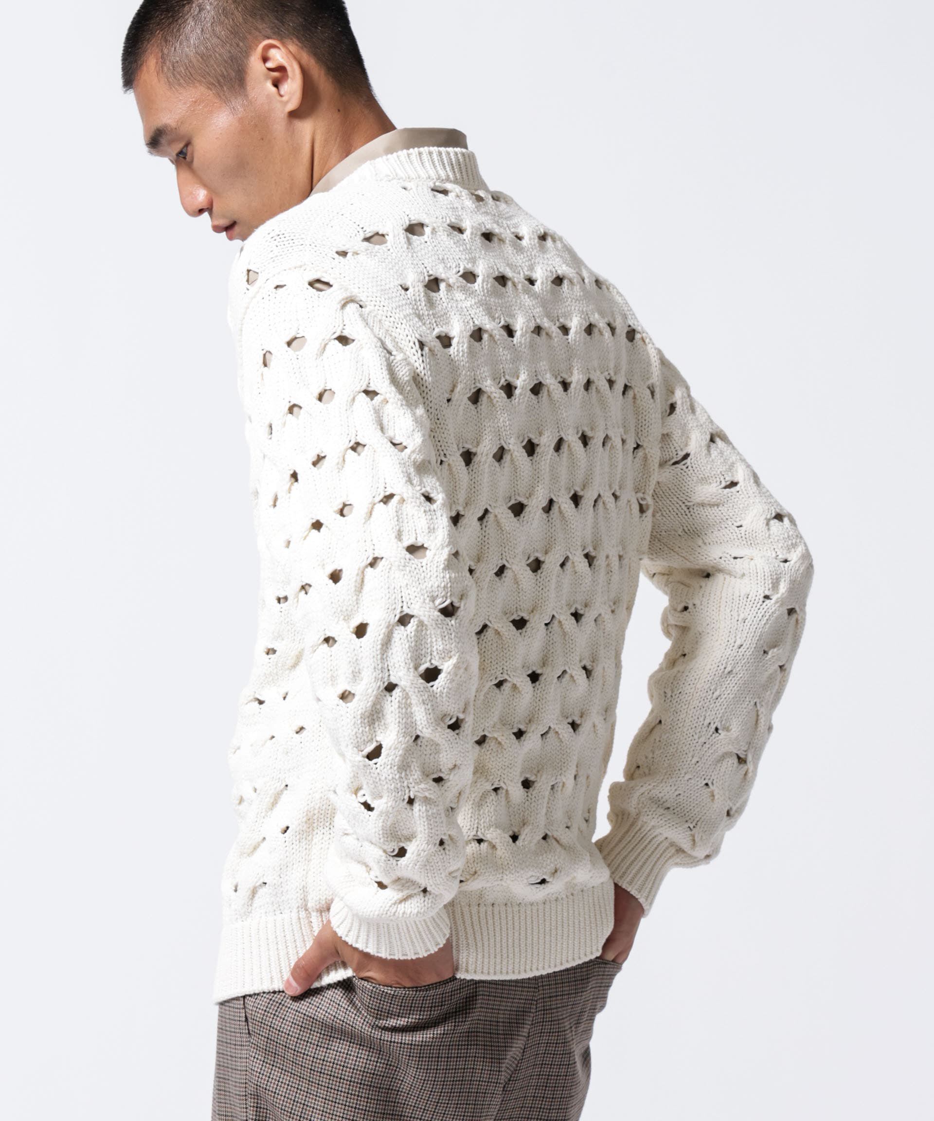 nano･universe「「ASSEMBLANC」リリーヤーンアイレットケーブルプルオーバー」|ニット・セーター|