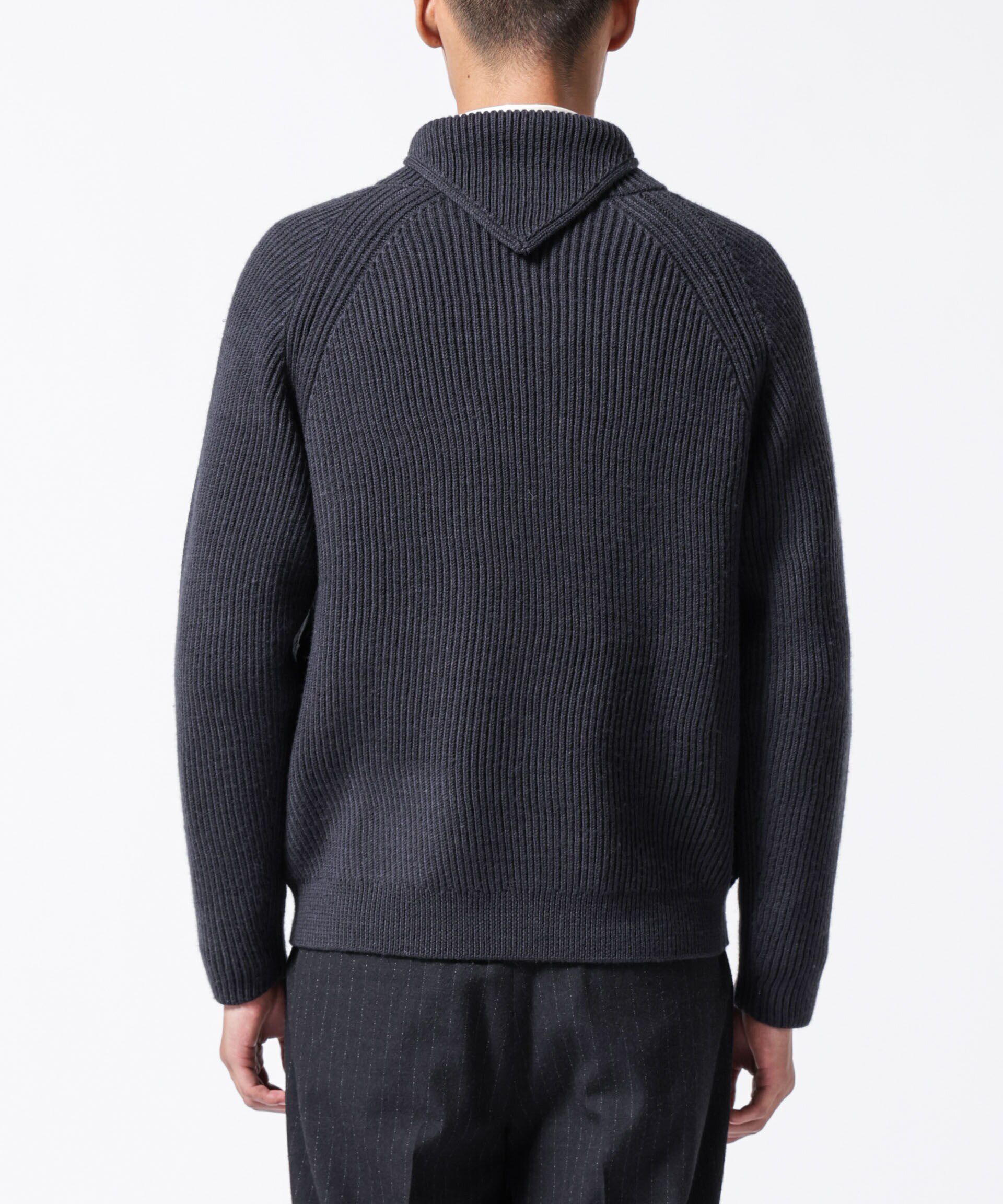 nano･universe「「ASSEMBLANC」フレンチウールスカーフカラージップニット」|ニット・セーター|