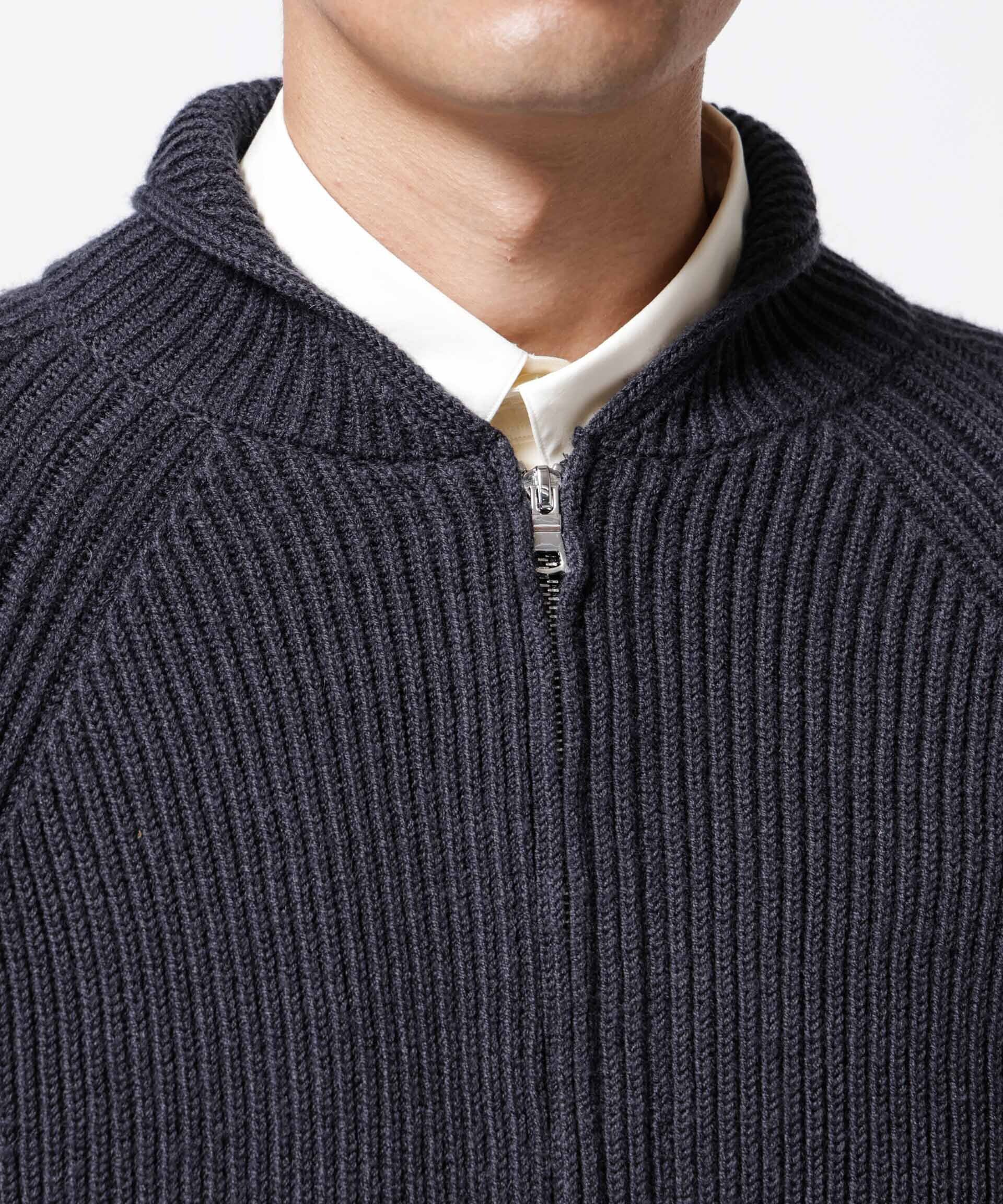 nano･universe「「ASSEMBLANC」フレンチウールスカーフカラージップニット」|ニット・セーター|