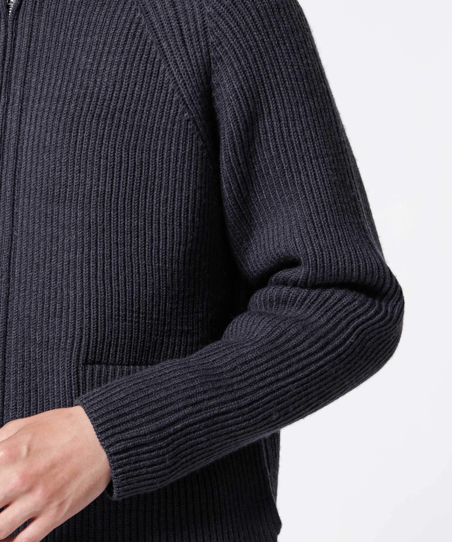 nano･universe「「ASSEMBLANC」フレンチウールスカーフカラージップニット」|ニット・セーター|