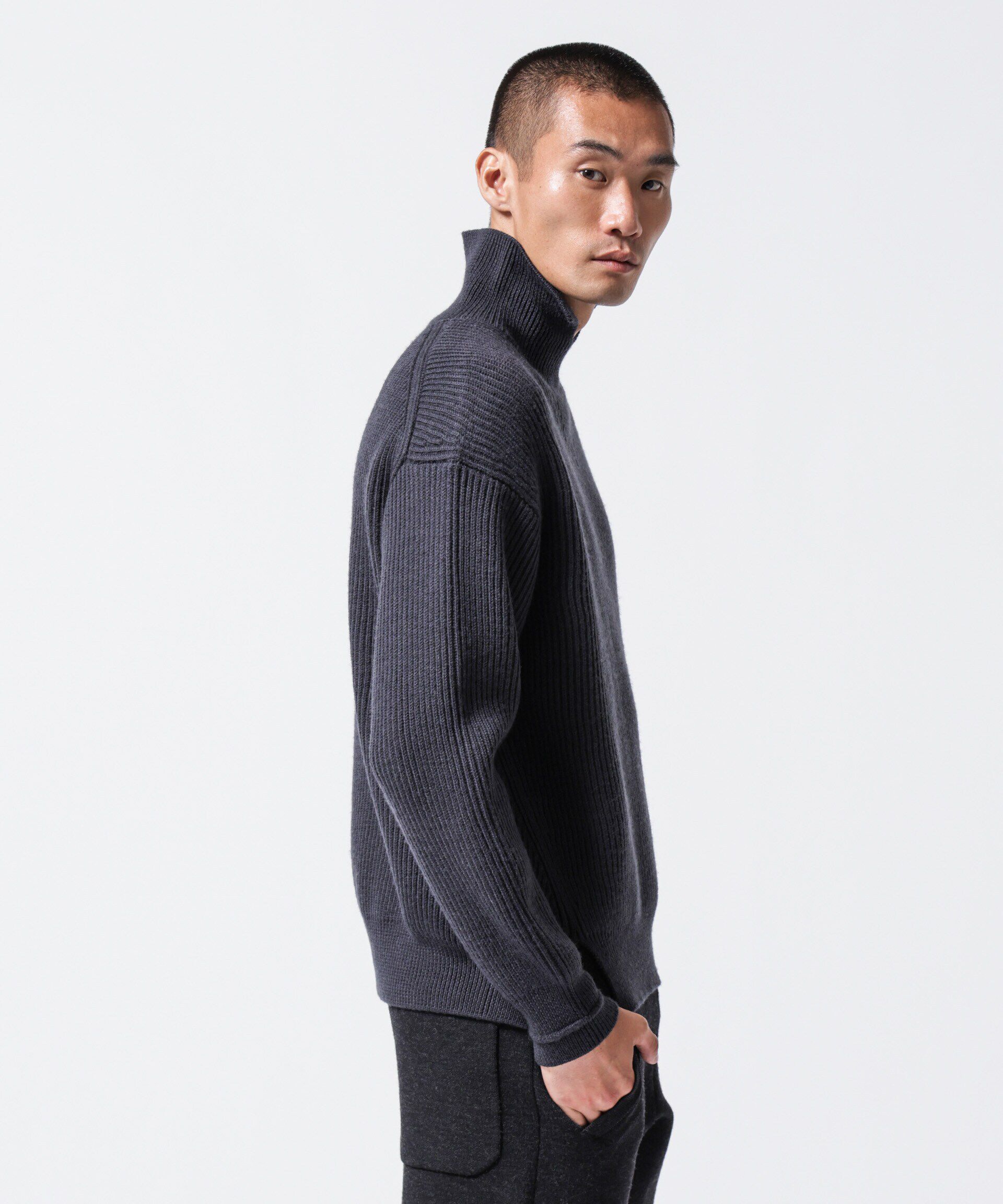 nano･universe「「ASSEMBLANC」フレンチウールアゼ編みハイネックプルオーバー」|ニット・セーター|