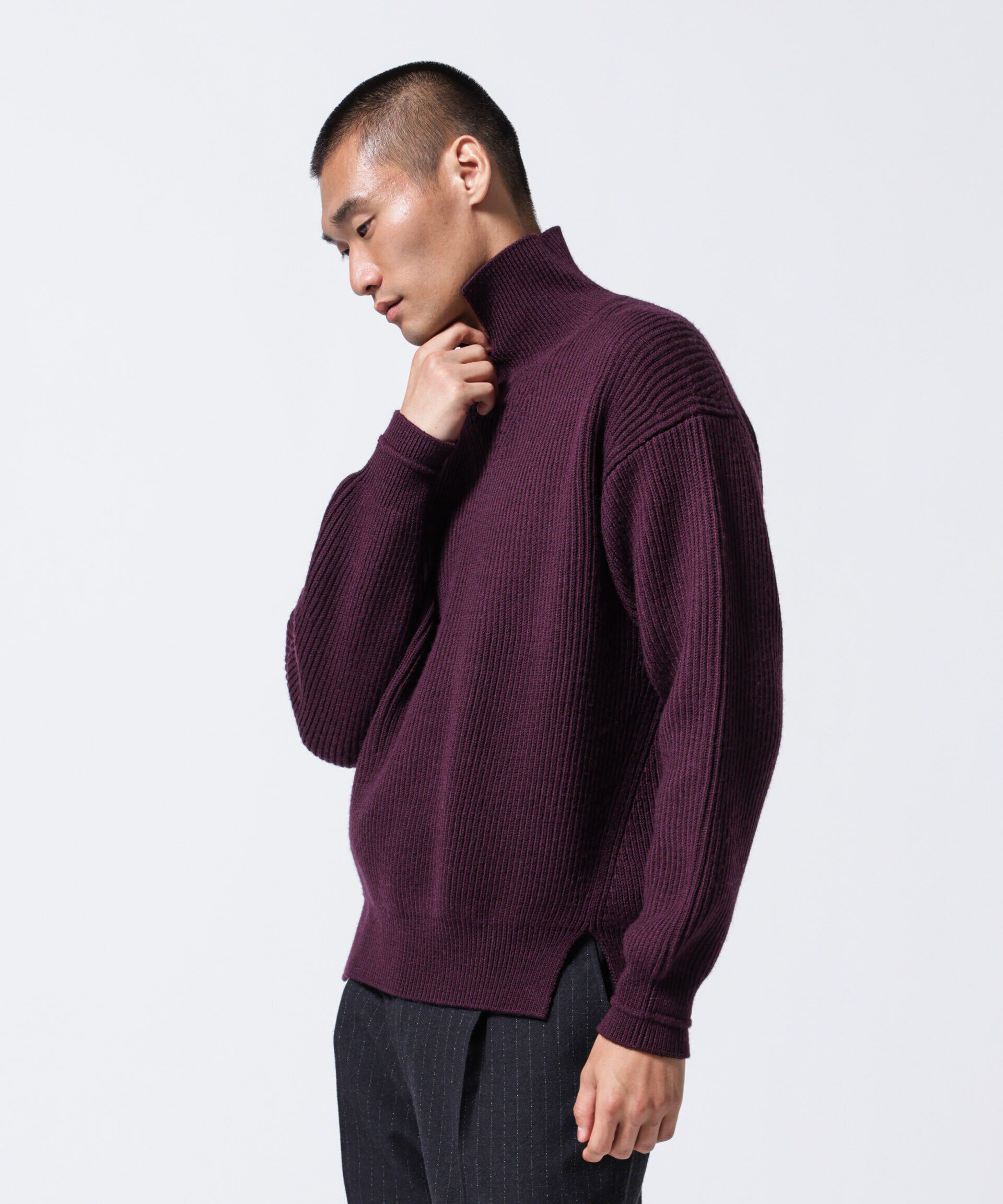 nano･universe「「ASSEMBLANC」フレンチウールアゼ編みハイネックプルオーバー」|ニット・セーター|