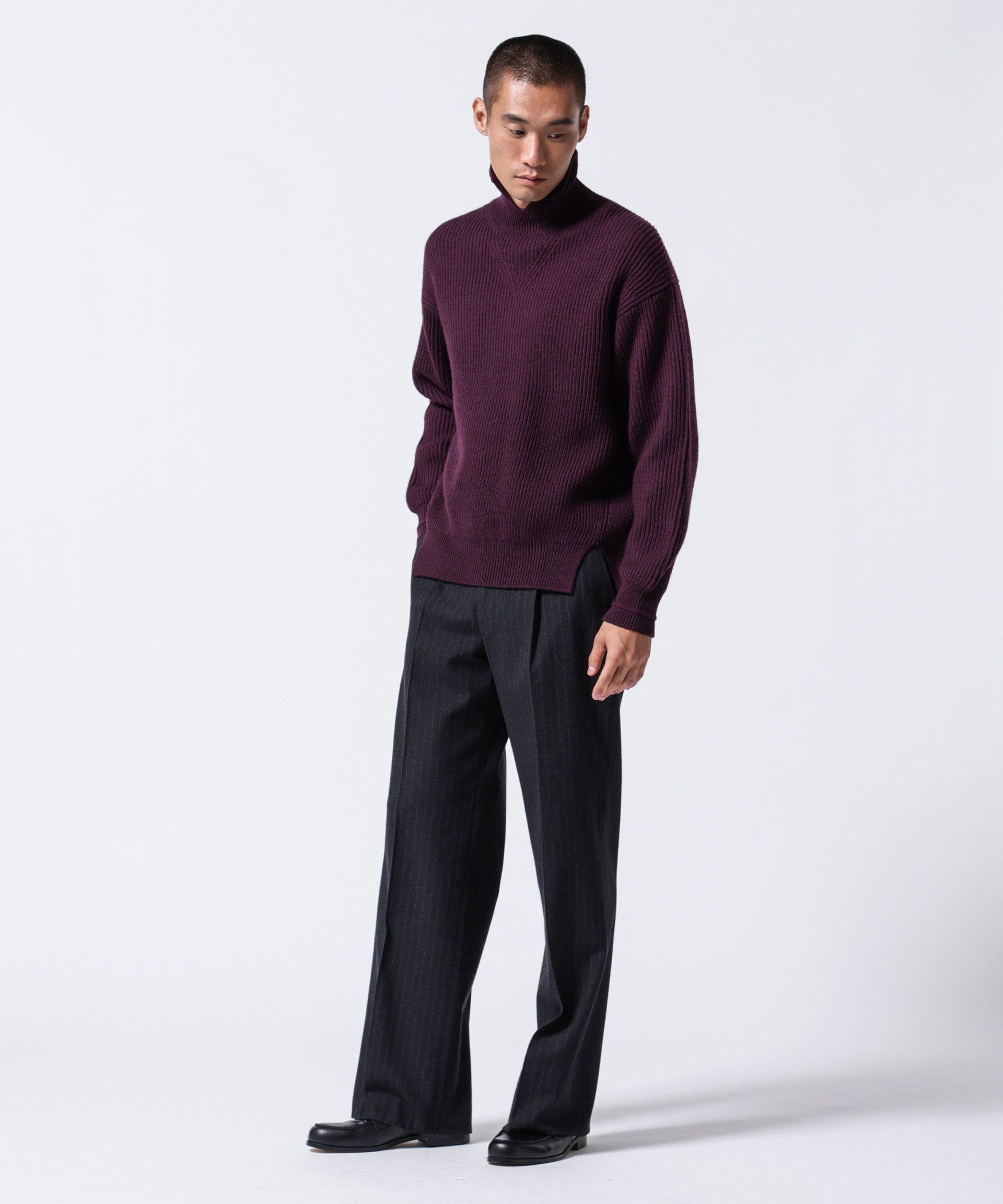 nano･universe「「ASSEMBLANC」フレンチウールアゼ編みハイネックプルオーバー」|ニット・セーター|