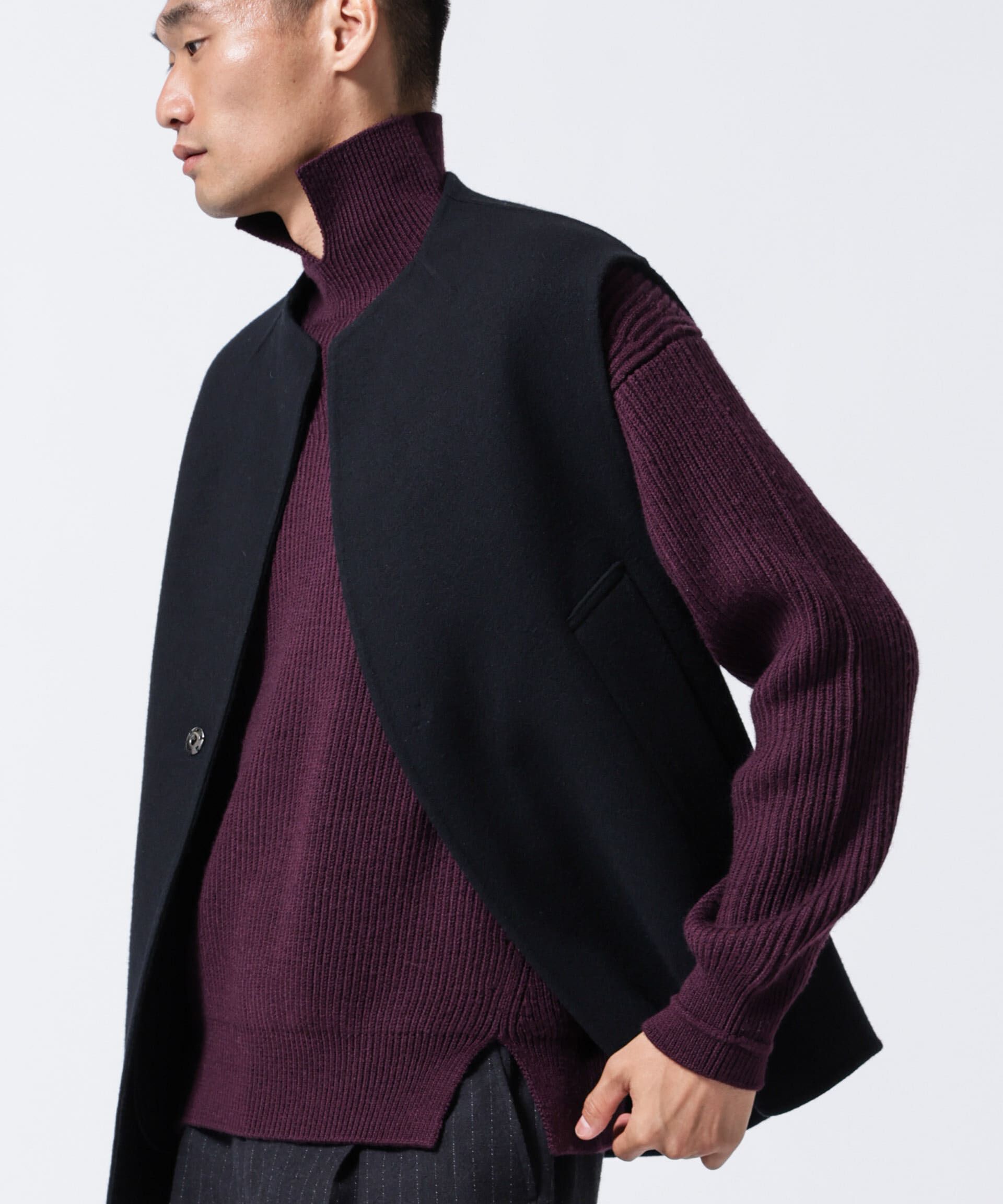 nano･universe「「ASSEMBLANC」フレンチウールアゼ編みハイネックプルオーバー」|ニット・セーター|