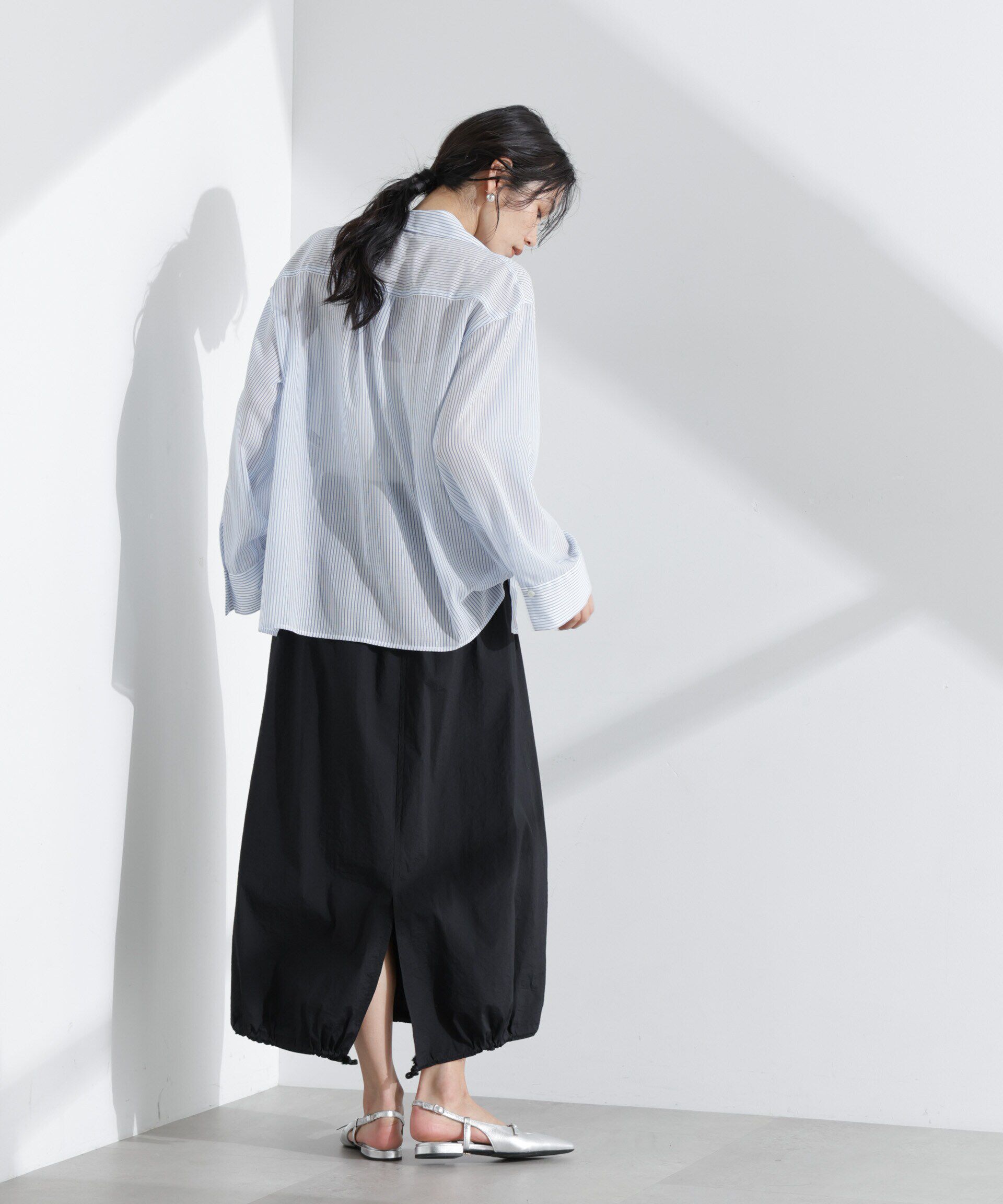 nano･universe「ナイロンワッシャードロストロングスカート」|スカート|