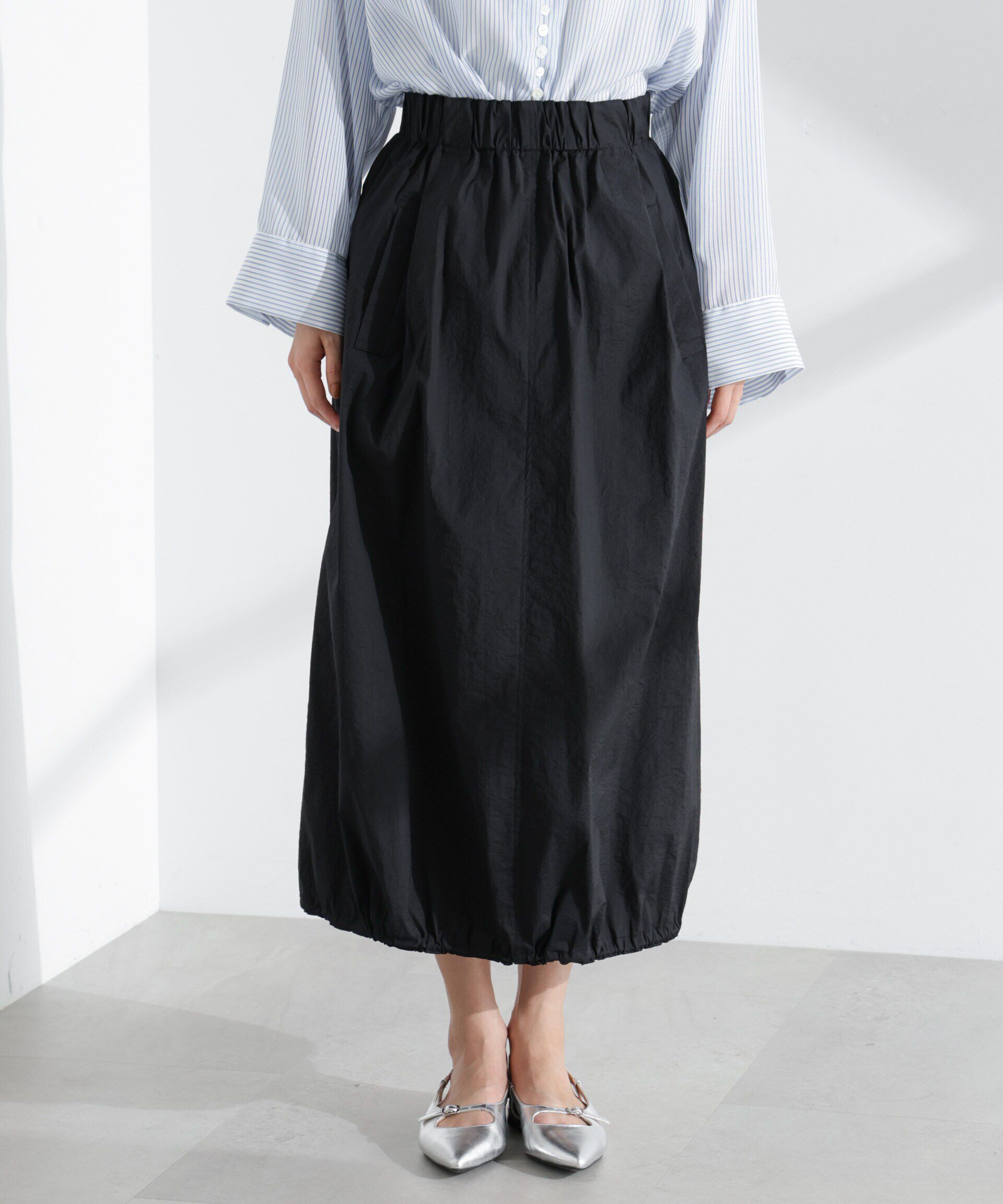 nano･universe「ナイロンワッシャードロストロングスカート」|スカート|