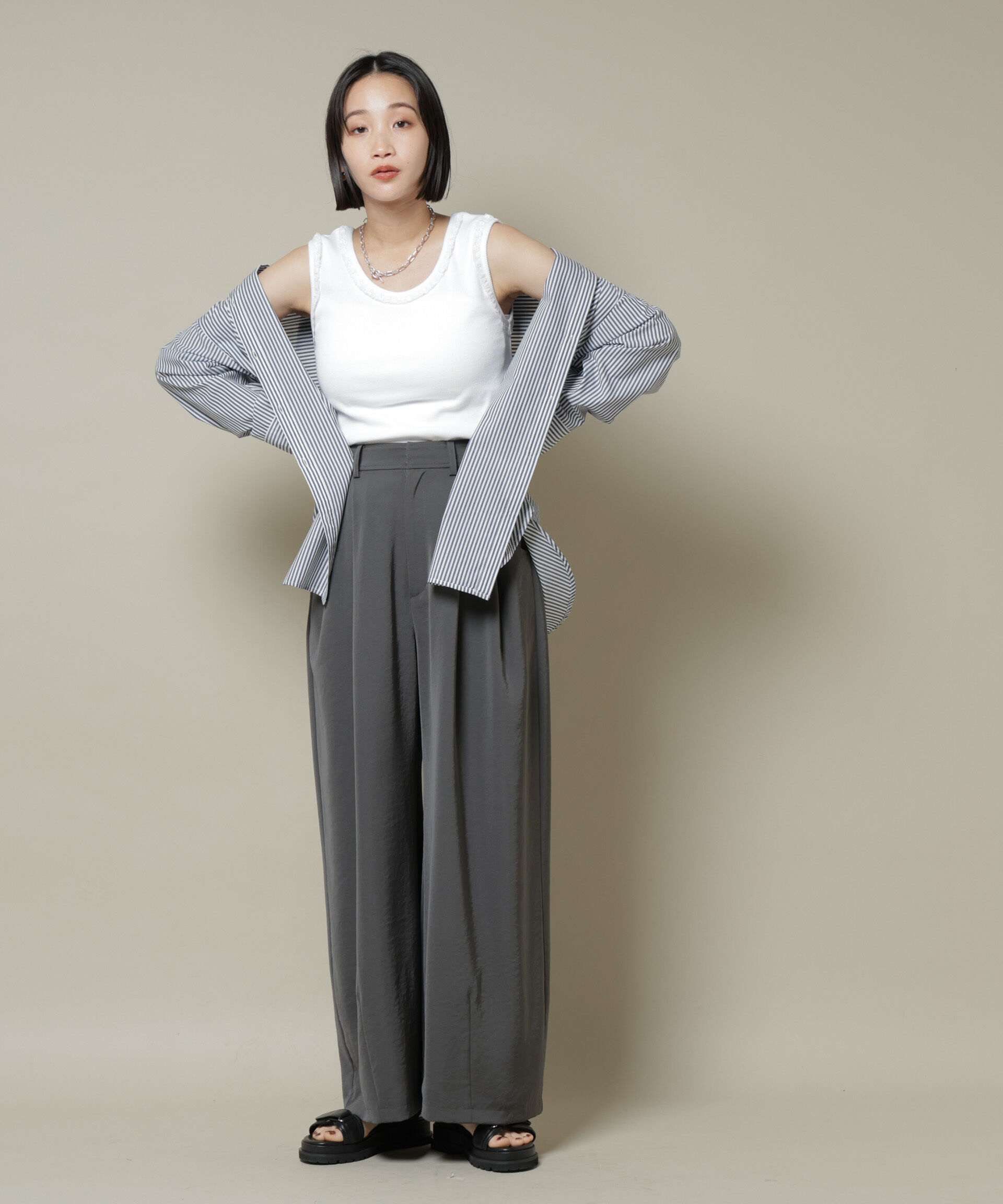 nano･universe「レーストリミングタンクトップ」|Tシャツ・カットソー|