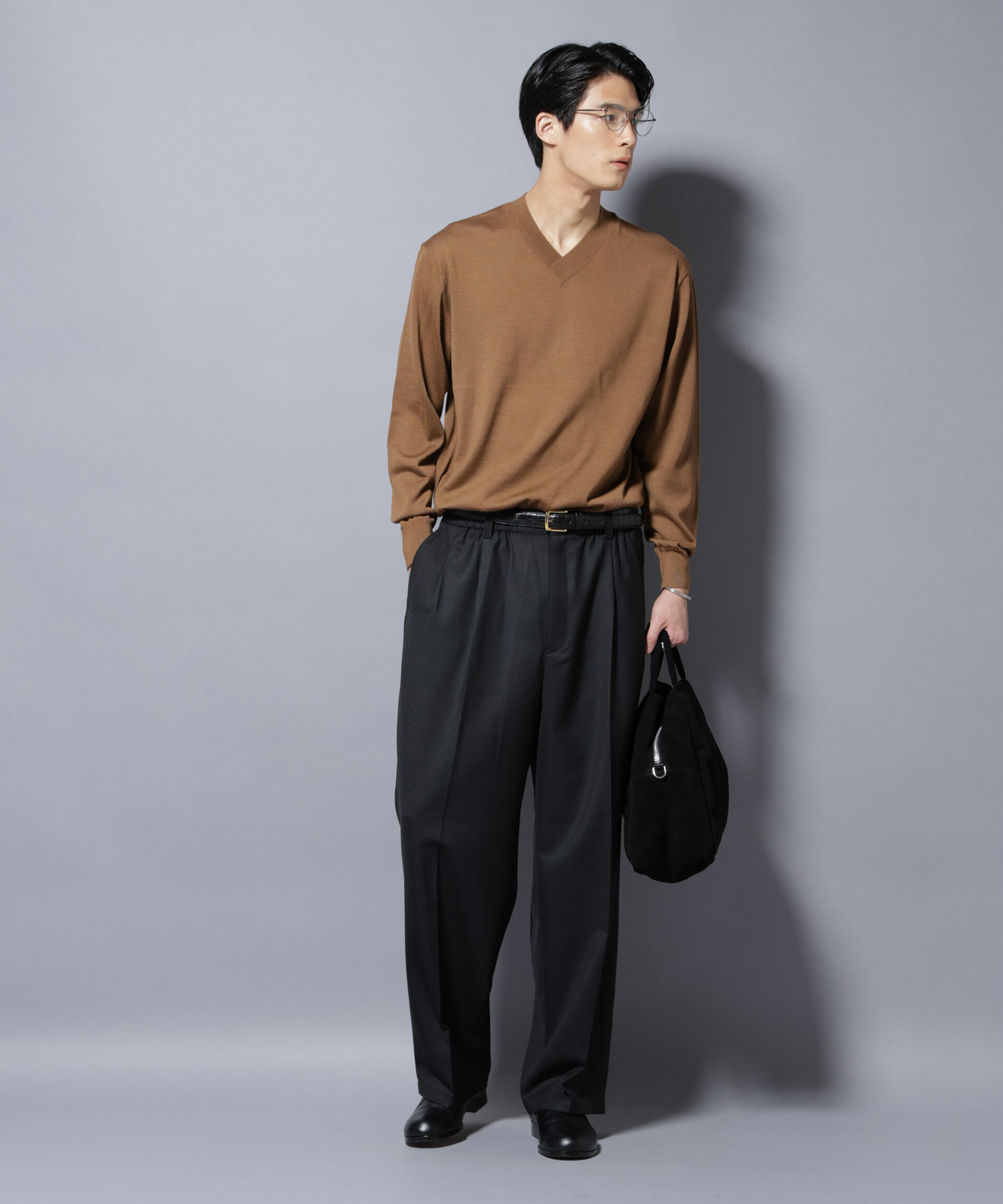 nano･universe「「毛玉レスニット」ファインゲージVネック」|ニット・セーター|