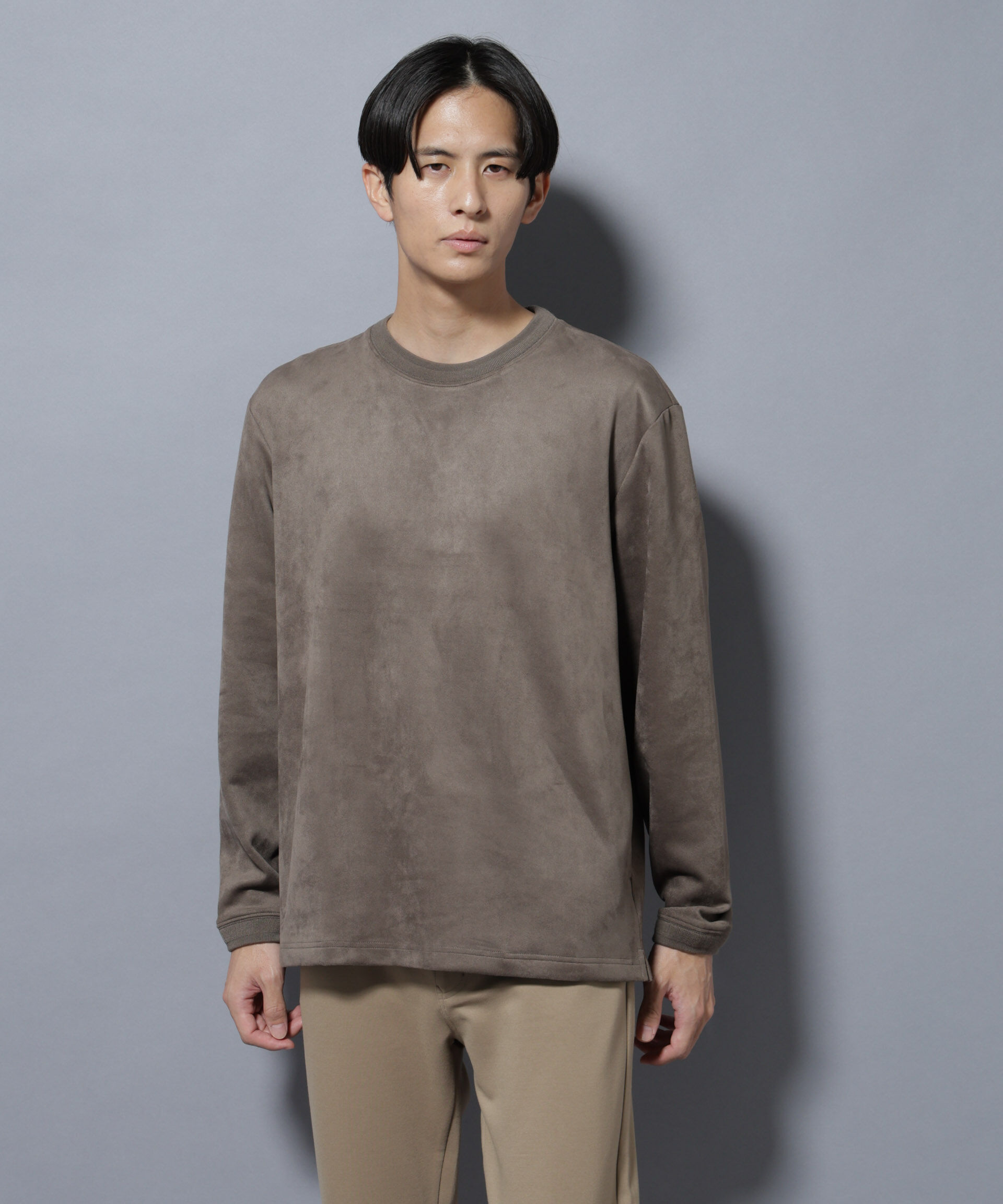 nano･universe「フェイクスエードプルオーバー 長袖」|Tシャツ・カットソー|