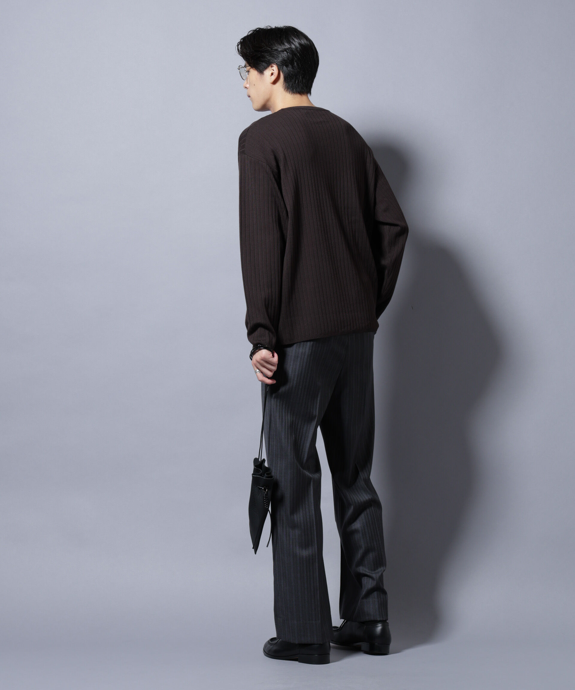 nano･universe「CICA&UVカット リブニットクルーネック」|ニット・セーター|